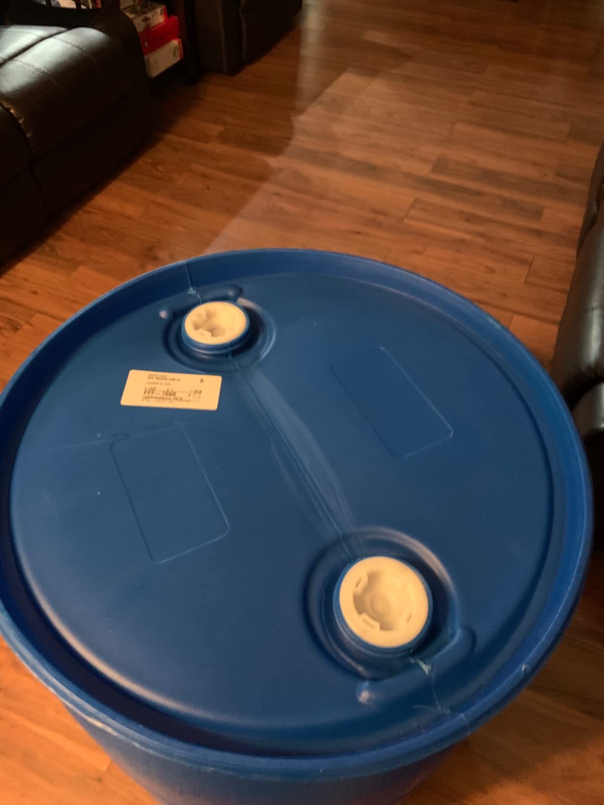 55 Gallon Blue Water Barrel | Solid Mold |2 Inch Bung Holes, Good for Long Term Drinking Water Use | BPA Free customer photo 1
