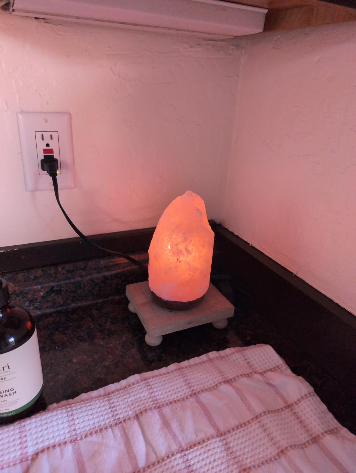 7 Inch Himalayan Salt Lamp with Dimmer Cord - Night Light Natural Crystal Rock Classic Wood Base Authentic from Pakistan customer photo 1