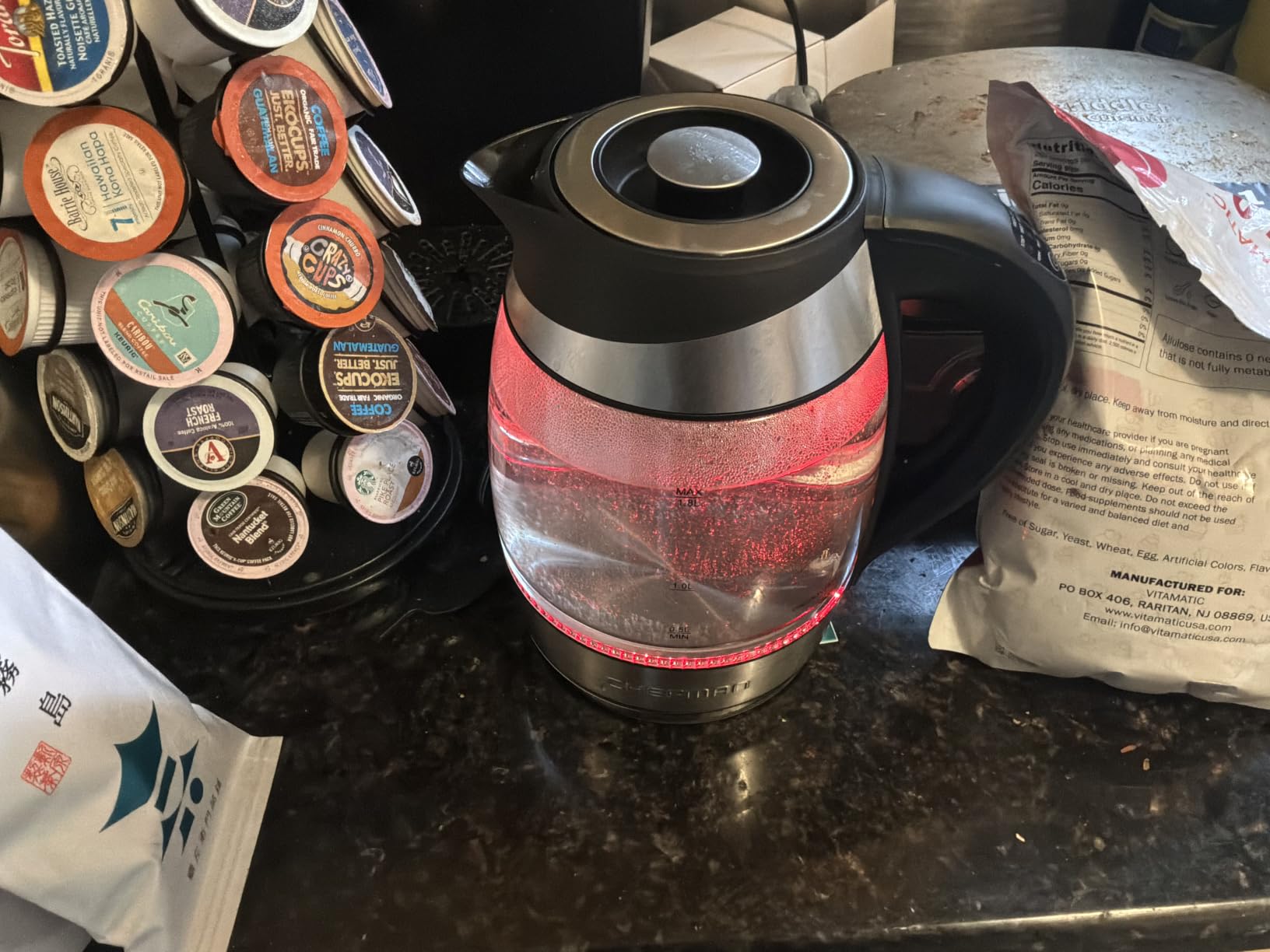 Chefman Electric Kettle with Temperature Control, 5 Presets LED Indicator Lights, Removable Tea Infuser, Glass Tea Kettle & Hot Water Boiler, 360° Swivel Base, BPA Free, Stainless Steel, 1.8 Liters customer photo 2