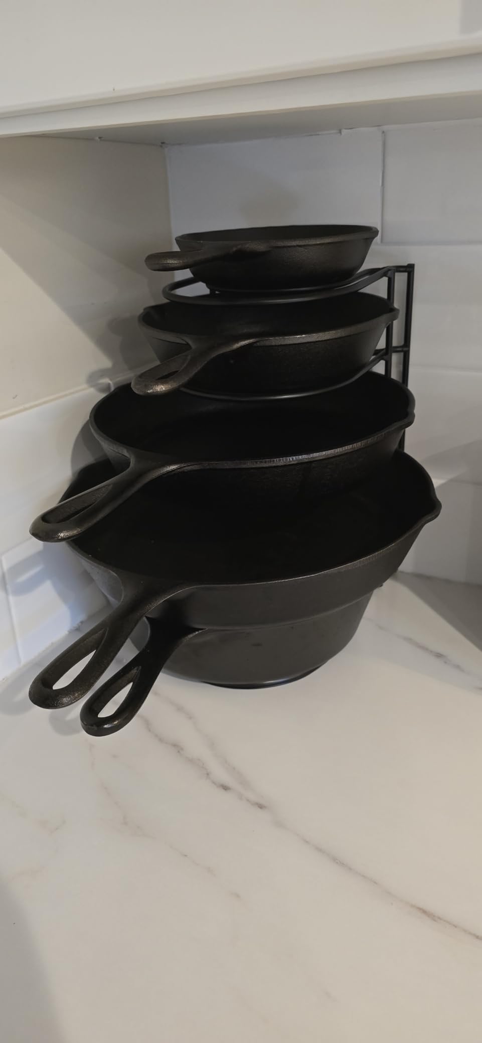 Cuisinel 5-Tier Pan Organizer for Cast Iron Skillets Griddles, Black 12.2