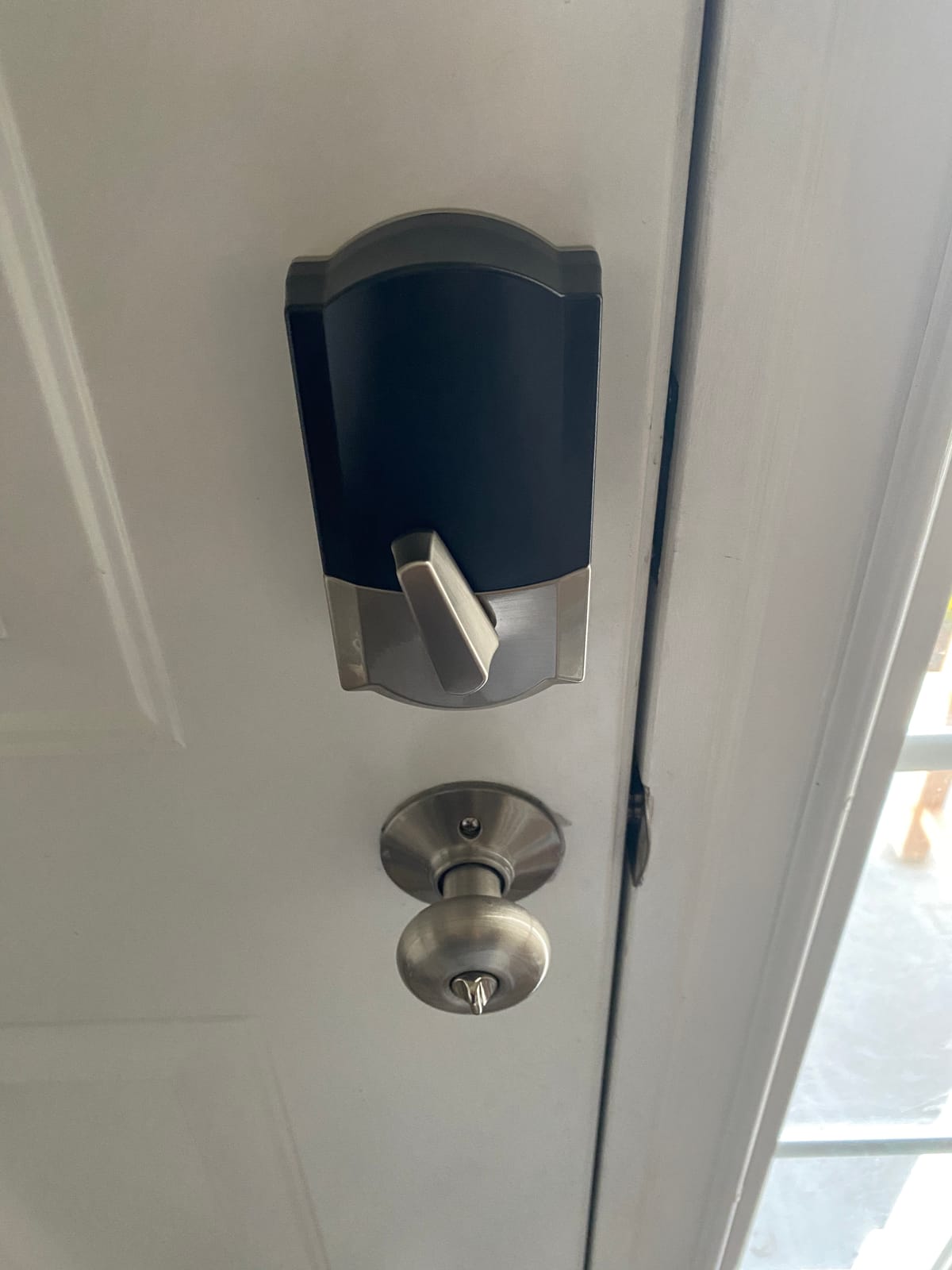 Schlage Encode Smart WiFi Deadbolt Lock with Camelot Trim, Satin Nickel customer photo 1