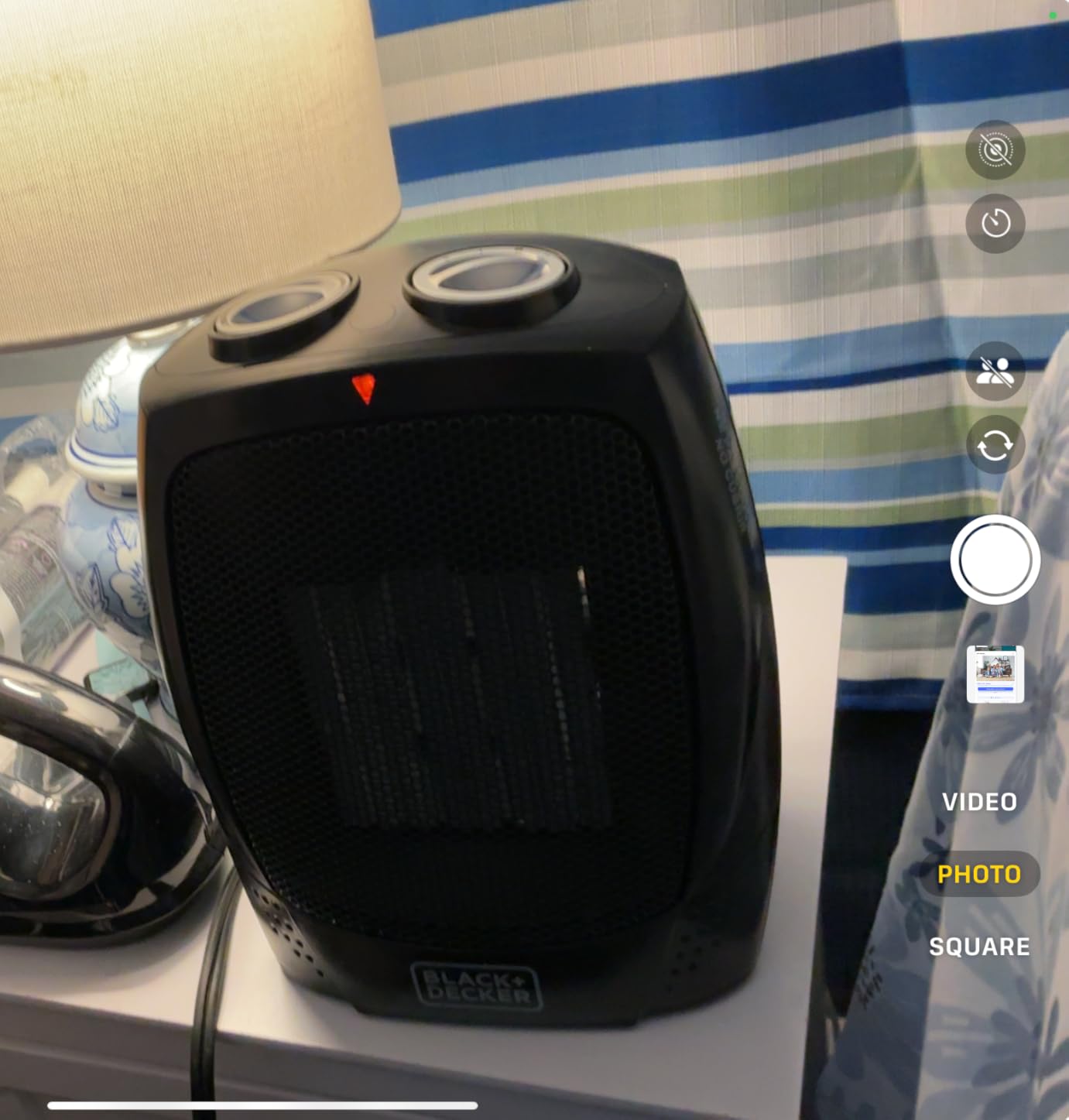 BLACK+DECKER Personal Ceramic Heater, 1500 Watts, BHDC201, Black customer photo 1
