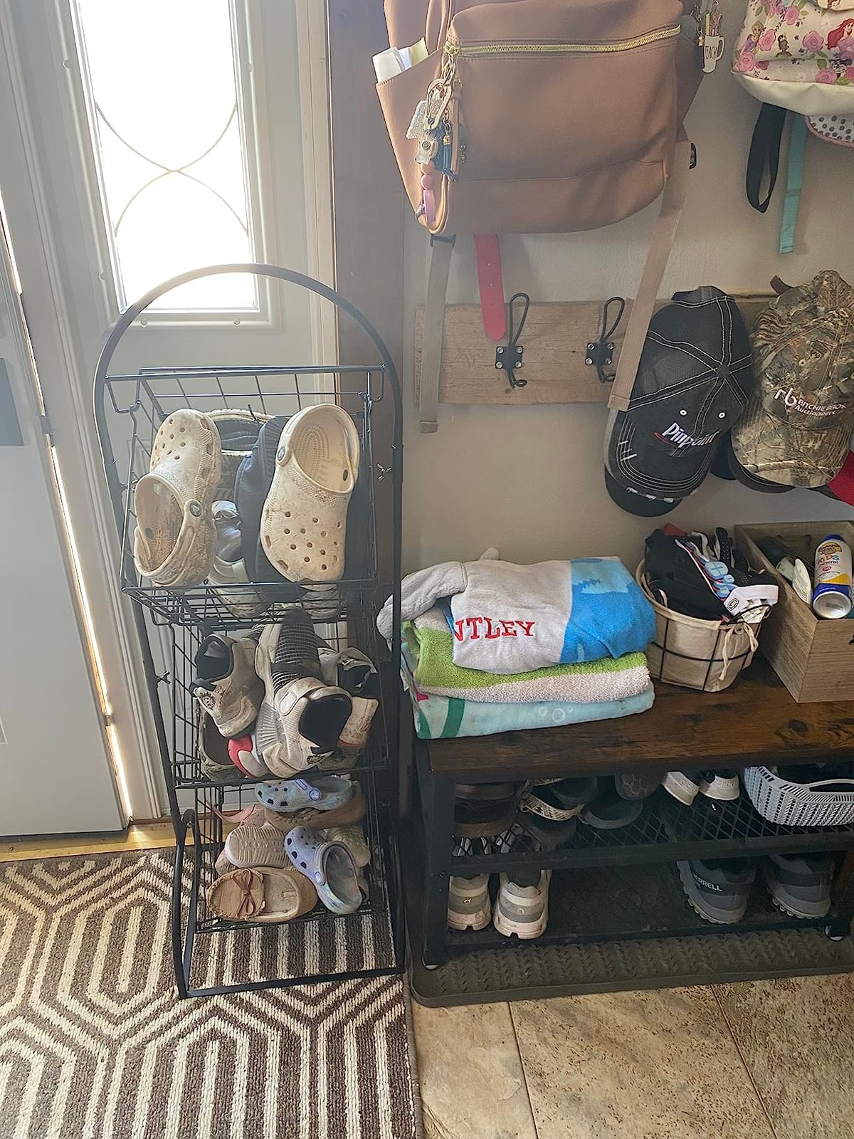 Sorbus 3 Tier Basket Stand for Fruit, Vegetables & Kitchen Storage | Adjustable wire market setup with three levels for toiletries and household items; stylish serving and bathroom organization. customer photo 2