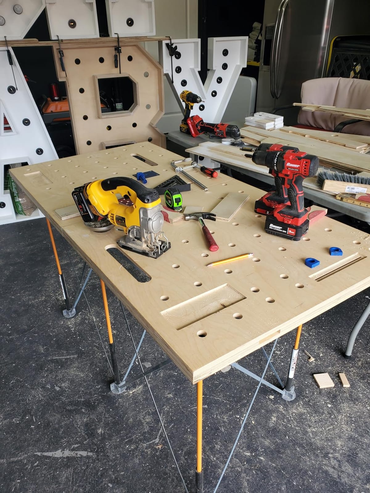 BORA Centipede Folding Work Table 4x8 ft Portable Workbench for Garage | 30