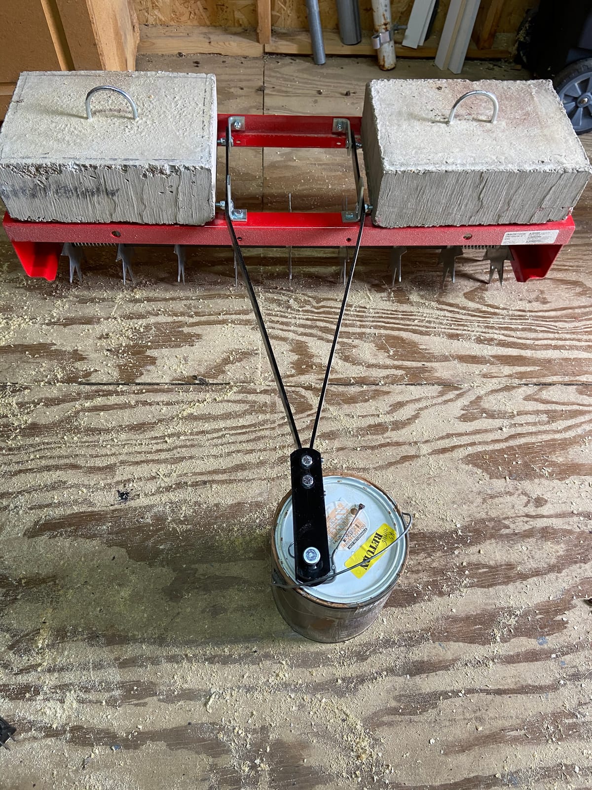 CRAFTSMAN (CMXGZBF7124336), 36-Inch Tow Spike Tow Behind Spike Aerator for Aerating Lawns; 9 Galvanized Steel Disks, 90lbs Capacity Weight Tray for Better Aeration, Universal Hitch, Red customer photo 2