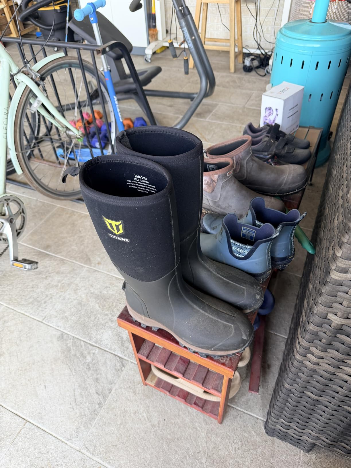 TIDEWE Rubber Neoprene Boots for Men and Women, Waterproof Rain Boot customer photo 2