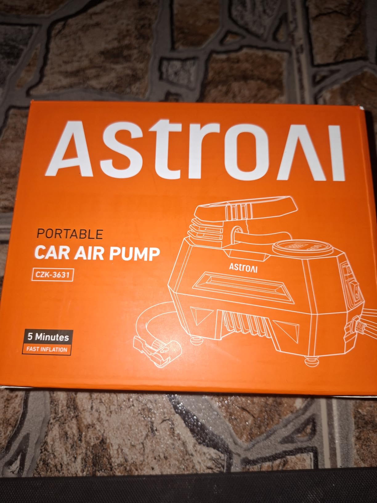 AstroAI AIRUN H Tire Inflator Portable Air Compressor, 12V DC Tire Inflator, Auto Shut-Off with Digital Pressure Gauge & LED Light, Fast Inflation for Car, Motorcycle, Bike Tires, 9.8Ft Cord, Yellow customer photo 1