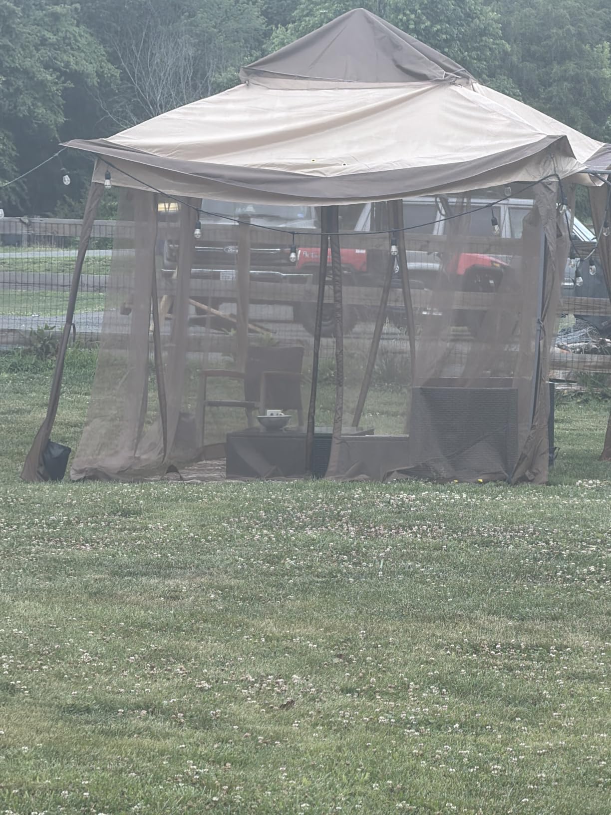 COOS BAY 11x11 Pop Up Gazebo with Netting, Canopy Tent, Beige customer photo 1