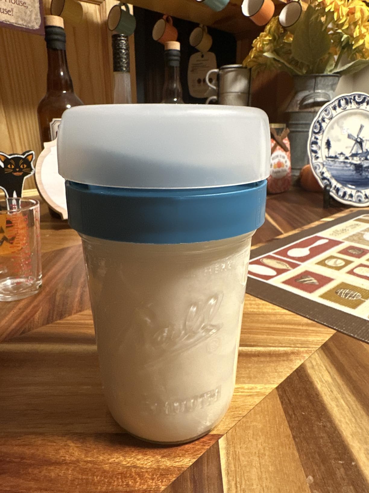 Masontops Kefir Caps - Wide Mouth Mason Jar Lids - Water Kefir Grains Strainer Mason Jar Kefir Jar - Home Water Kefir Starter Kit Kefir Fermenter Container - 4 Pack customer photo 1