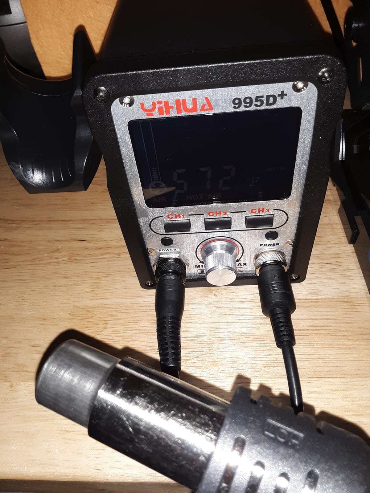 YIHUA 995D+ 2 in 1 Hot Air Rework and Soldering Iron Station with 3 Memories, Large LCD Screen Display, Cool/Hot Air Conversion, Sleep Mode, F /C customer photo 1