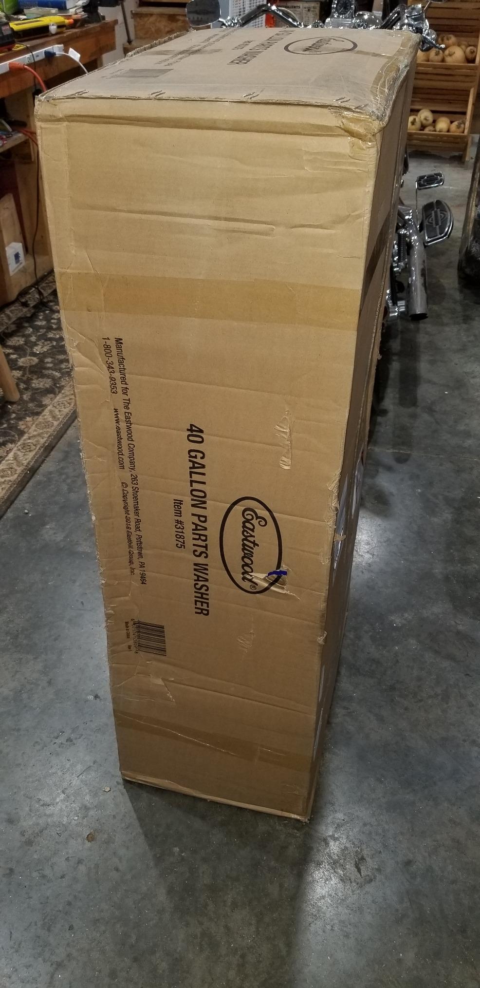 Eastwood 40 Gallon Parts Washer | 10 Inch Deep Tub Heavy Duty Powder Coated Finish Steel Parts Cleaner | Parts Washer Tank with 120V 5.3 Gallons Per Minute Flow Pump | Blue customer photo 1
