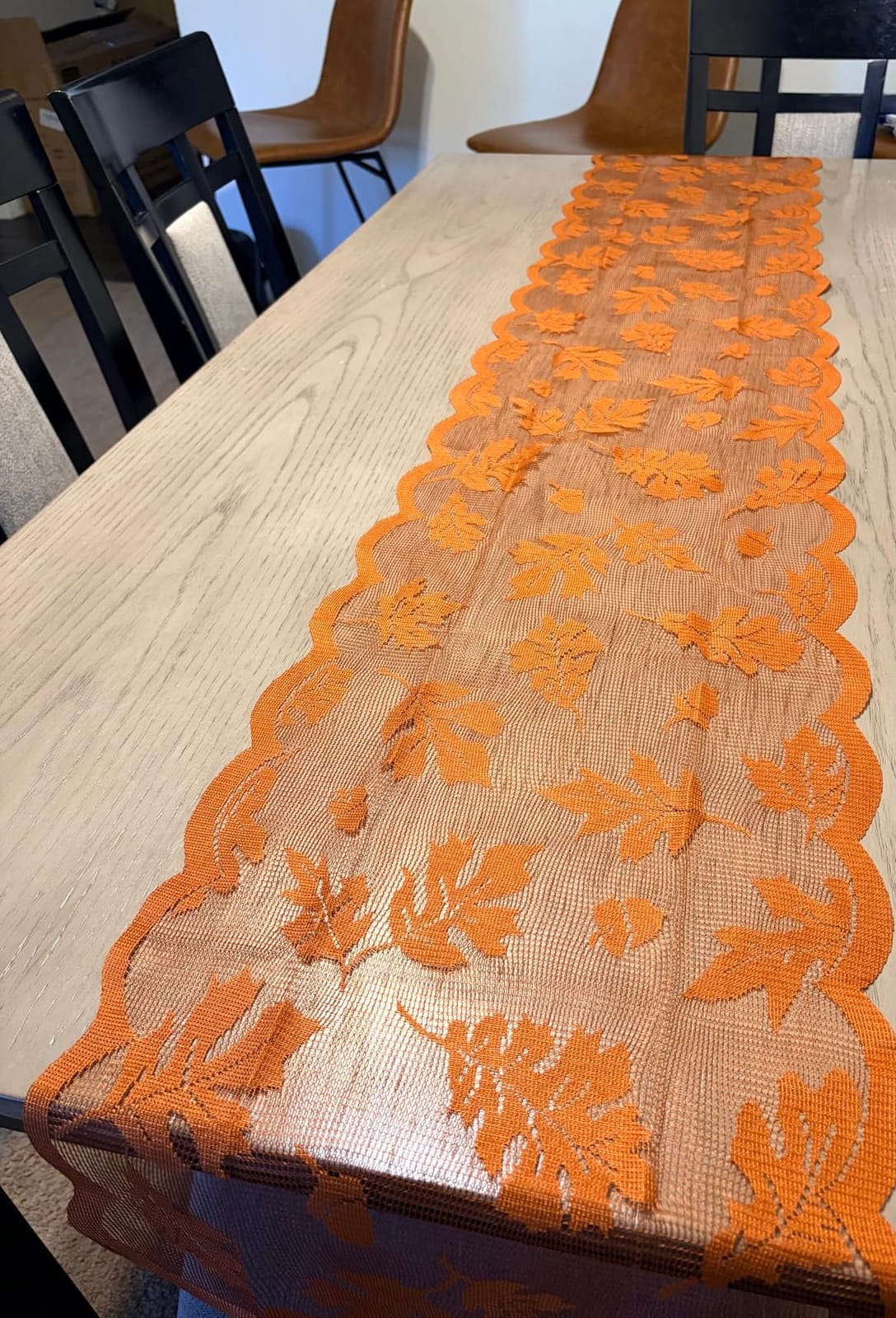 Fall Table Runner Fall Decorations for Home 13 x 72 Inch Maples Leaves Lace customer photo 1