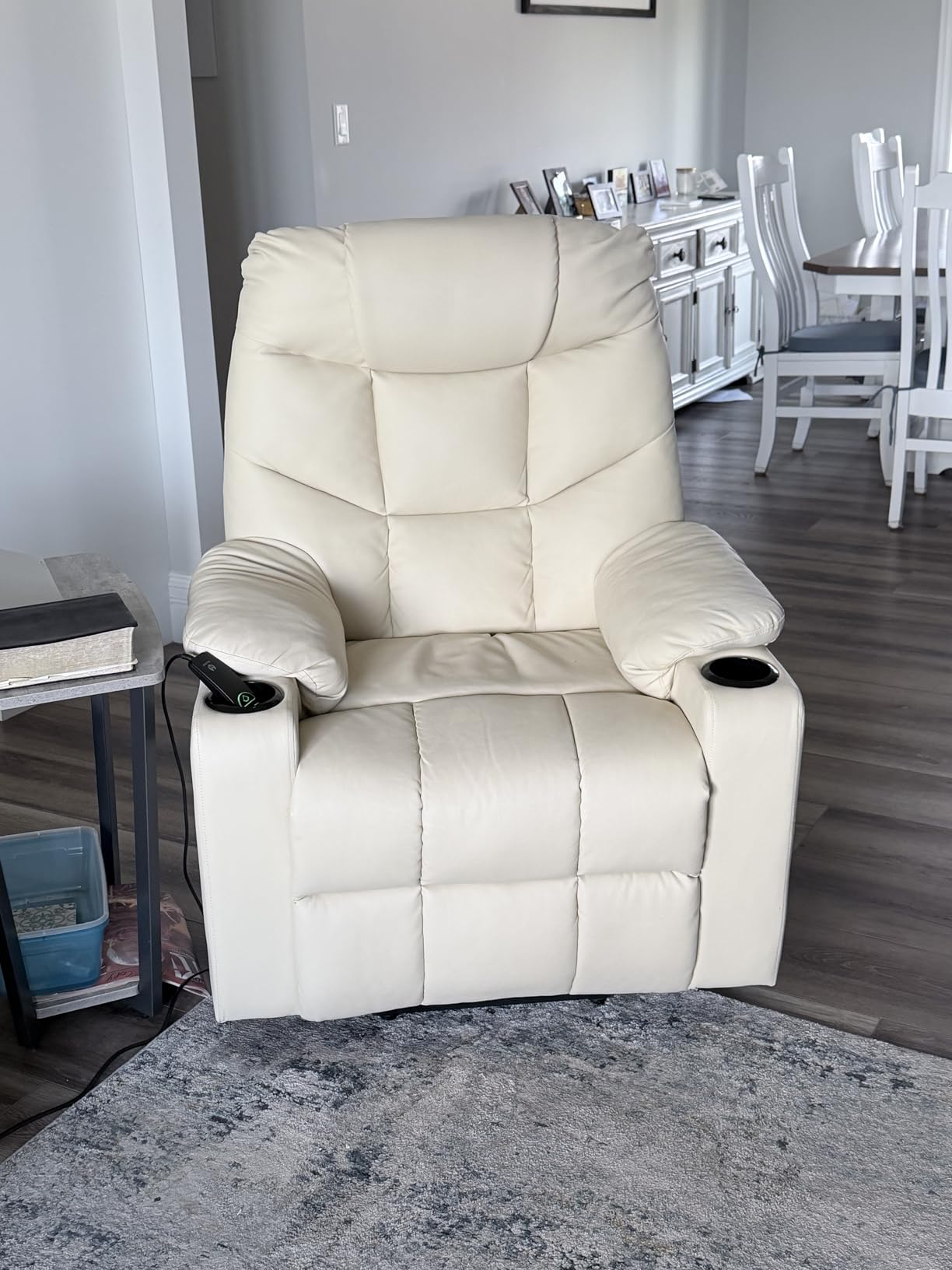 MCombo Power Lift Recliner Chair, Leather 7287 (Dark Brown, Medium) customer photo 2