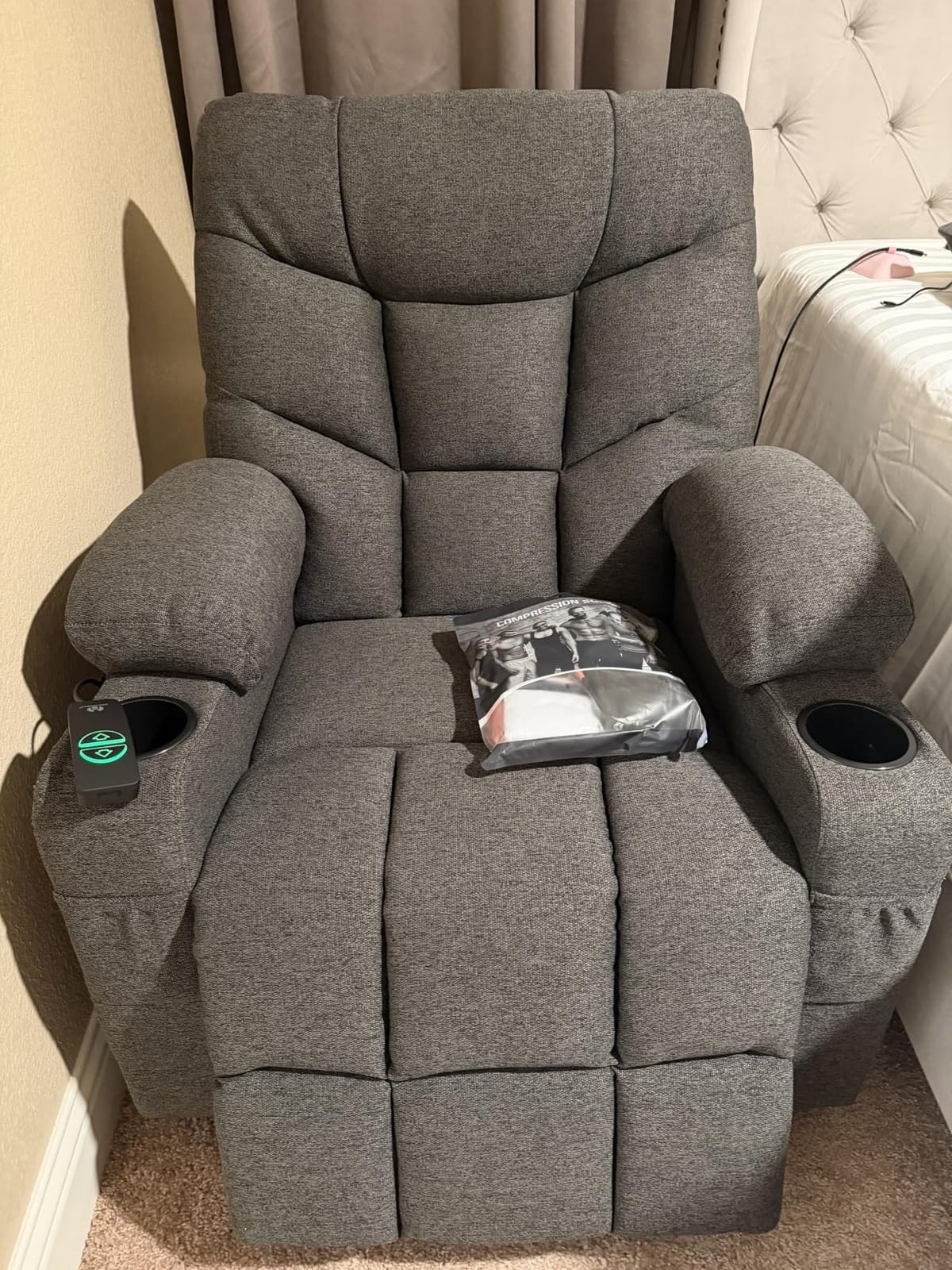 MCombo Power Lift Recliner for Elderly, Fabric 7287 (Dark Gray, Medium) customer photo 1