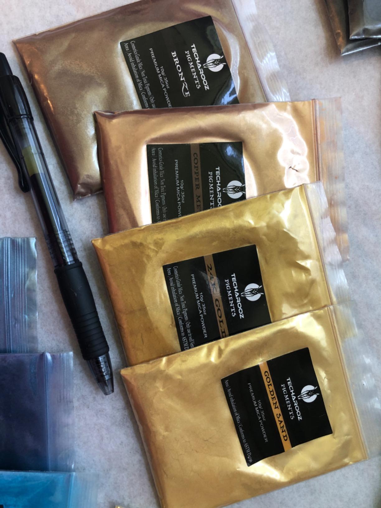 Mica Powder for Skin, 25 Colors x 10g ea Pigment Powder for Soap Making, TECHAROOZ Epoxy Resin Color, Candle Dye for Soy Wax, Epoxy Paint, Nail Pigment customer photo 2
