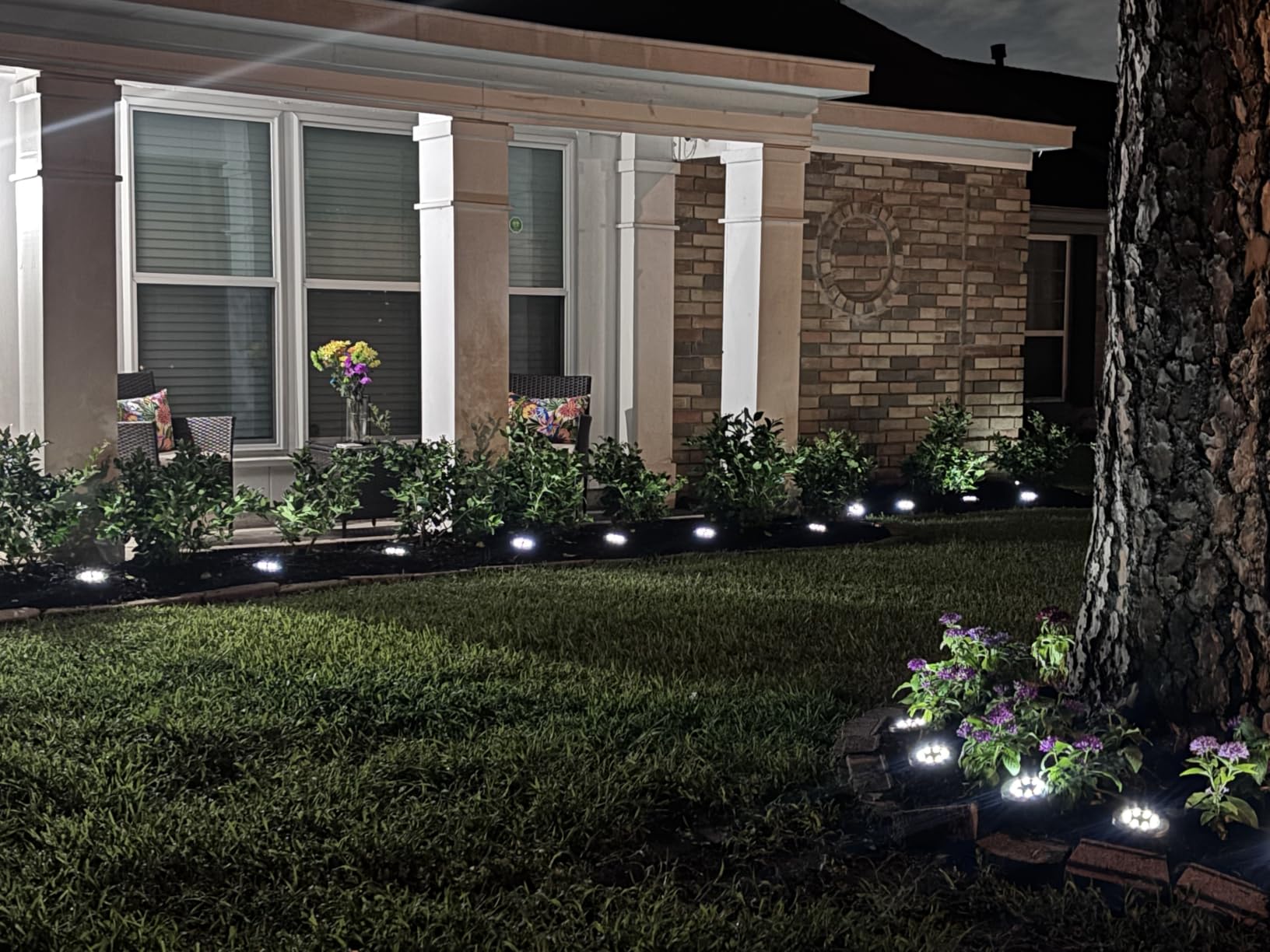 INCX 12 Pack 4.6 Inch Solar Ground Lights Outdoor, Waterproof, Cold White customer photo 2