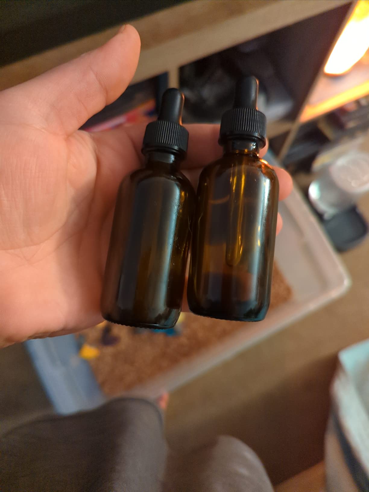 Dropper Stop® 2oz Amber Glass Dropper Bottles (60mL) with Tapered Glass Droppers - Pack of 2 customer photo 1