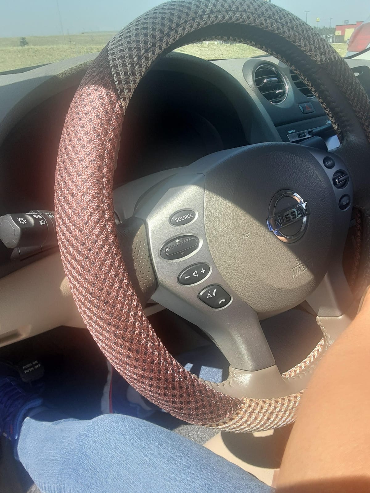 KAFEEK Cooling Steering Wheel Cover, Universal 15 Inch, Brown Beige customer photo 2