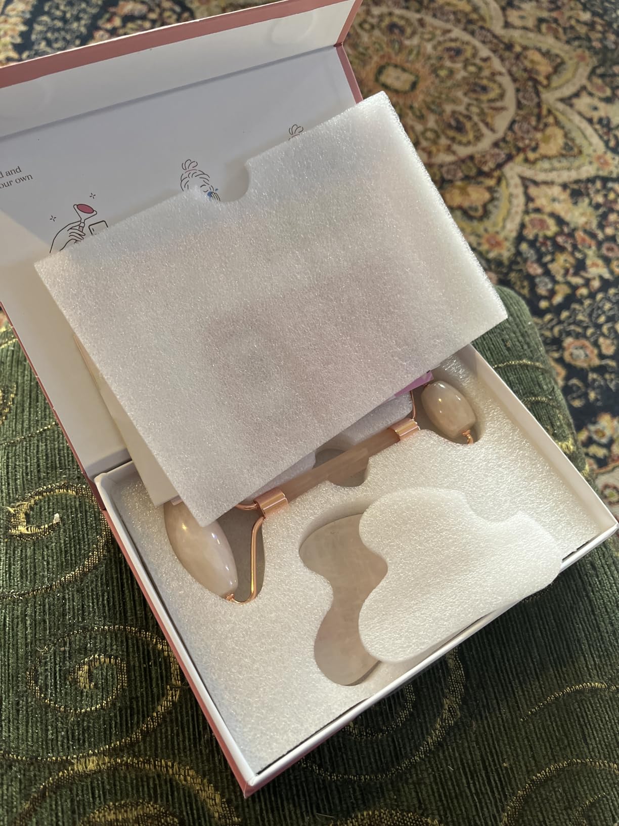 BAIMEI IcyMe Rose Quartz Roller & Gua Sha Facial Tool Set for Depuffing customer photo 2