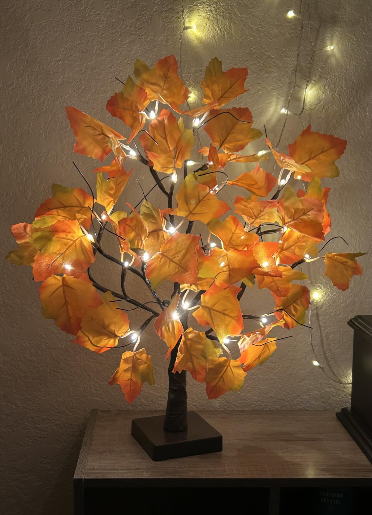 Artificial Fall Lighted Maple Tree 24 LED Thanksgiving Decorations Table Lights Battery Operated for Wedding Party Gifts Indoor Outdoor Autumn Harvest Home Decor customer photo 1
