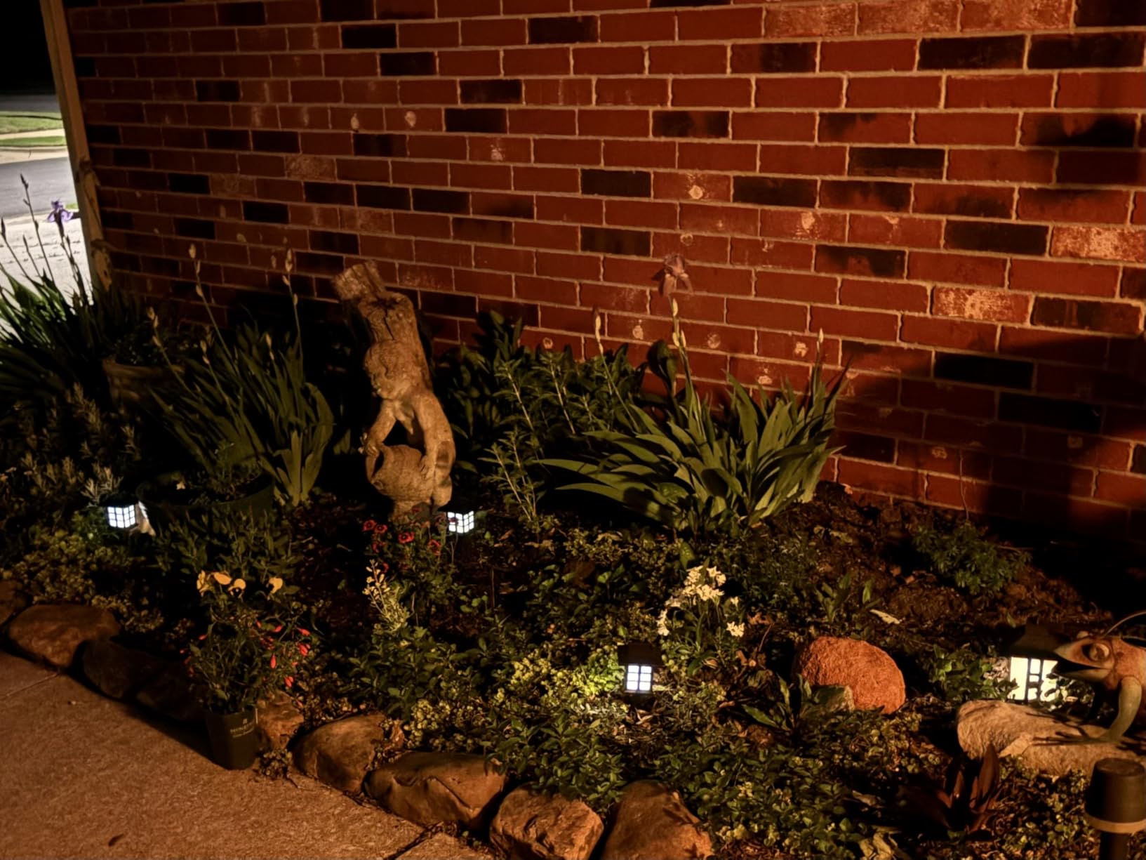 GIGALUMI Solar Lights Outdoor Waterproof 12 Pack, LED Garden Decor | Warm White LED Solar Garden Lights Outdoor Decor, 8 Hours of Landscape Lighting for Garden customer photo 2