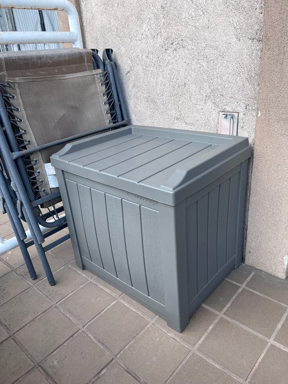 Suncast 2 Pack 22 Gallon Indoor or Outdoor Backyard Patio Small Storage Deck Box with Attractive Bench Seat and Reinforced Lid, Stone Gray customer photo 2