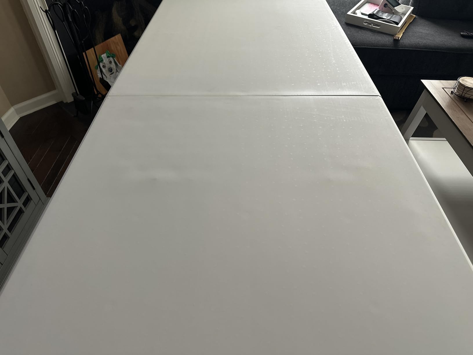 VINGLI 6 Foot Plastic Folding Table Portable Long Table for Indoor Outdoor Use Rectangular with Carrying Handle, Smooth HDPE Tabletop, White customer photo 2