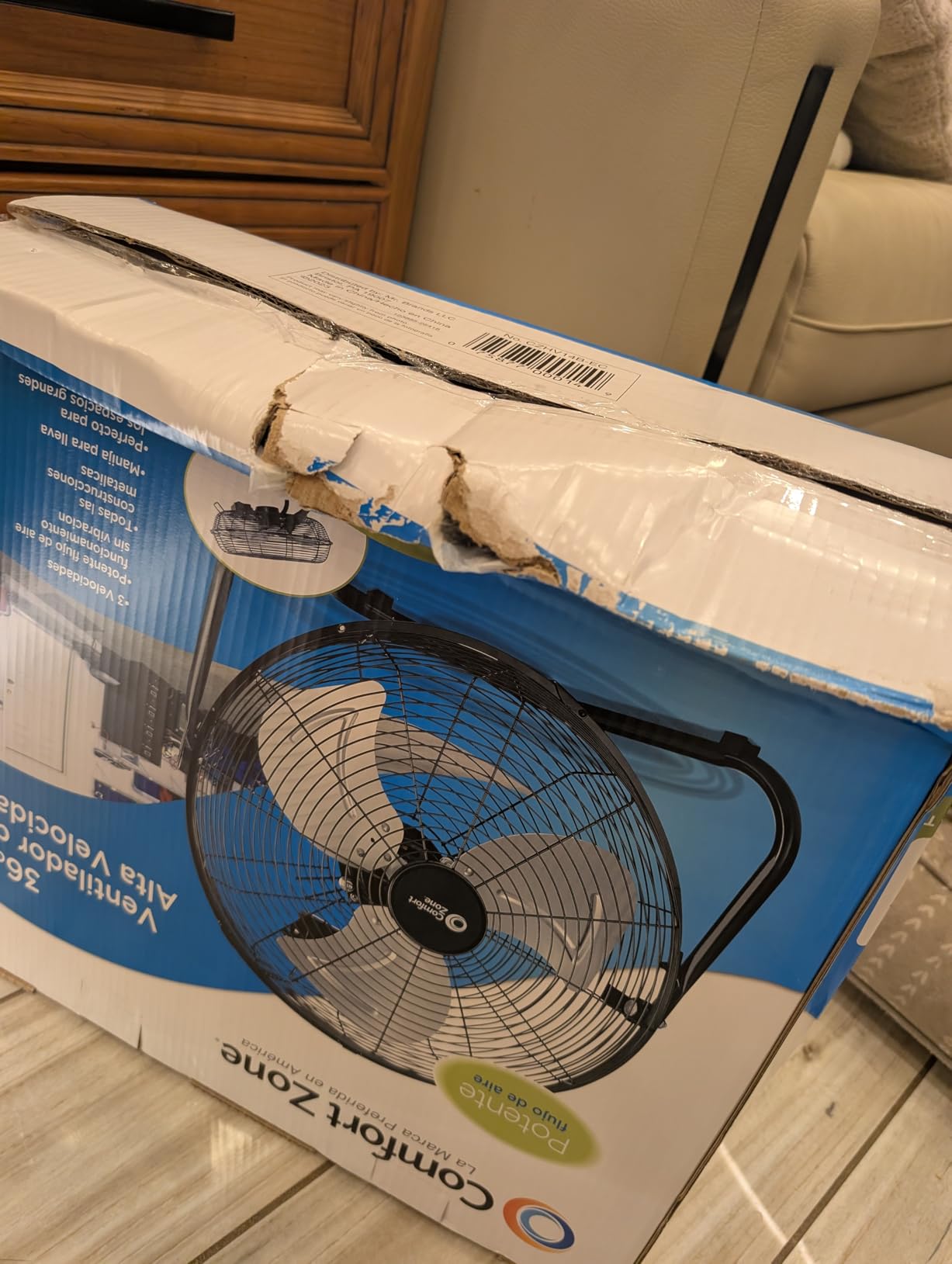COMFORT ZONE 20-Inch High-Velocity Industrial Floor Fan customer photo 2