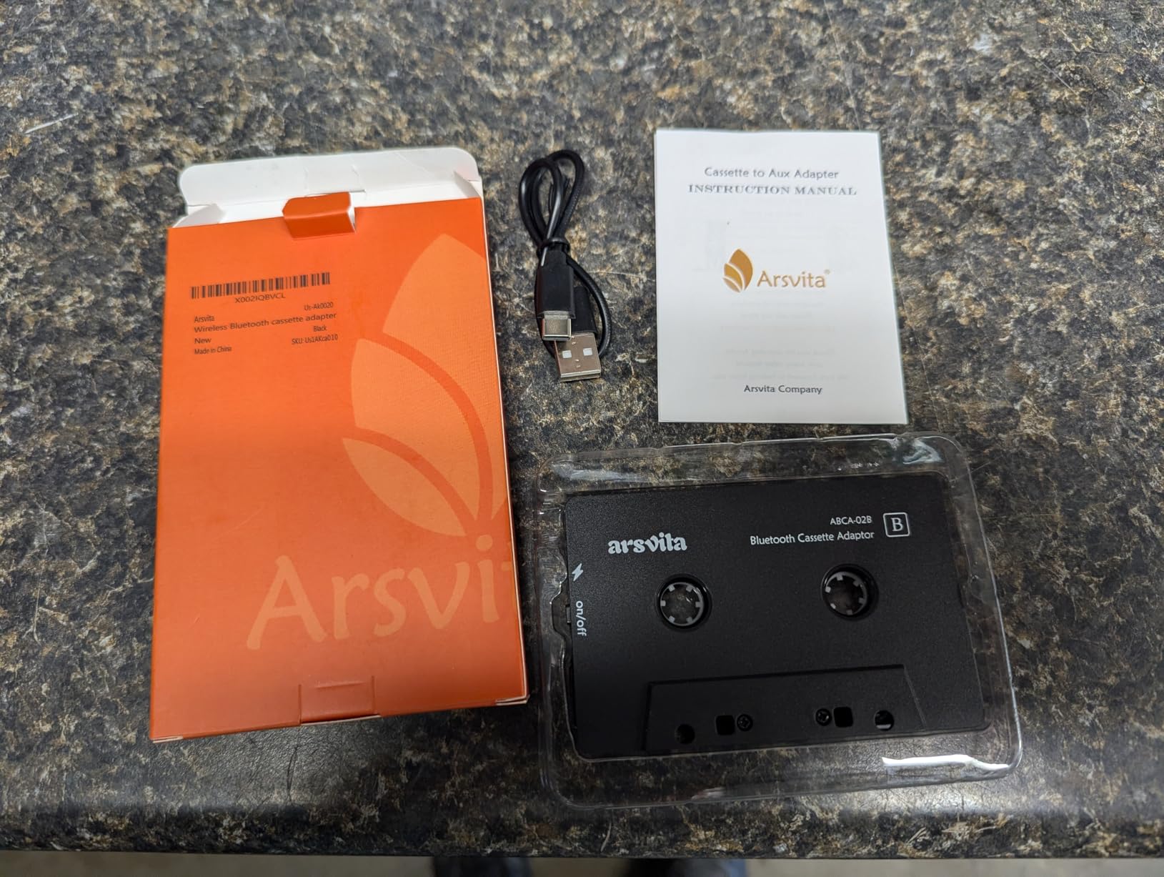 Arsvita Car Audio Bluetooth Wireless Cassette Adapter, Black customer photo 2