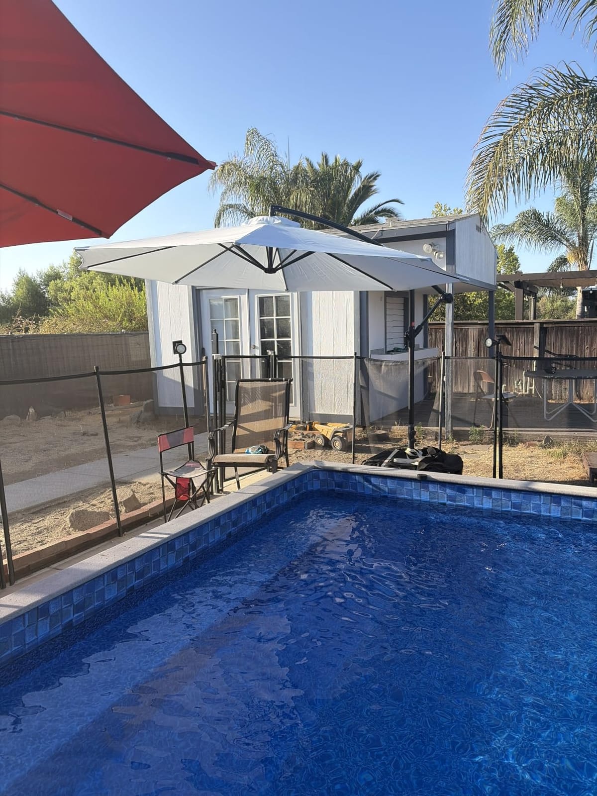 Best Choice Products 10ft Offset Hanging Market Patio Umbrella w/Easy Tilt Adjustment, Polyester Shade, 8 Ribs for Backyard, Poolside, Lawn and Garden - Deep Taupe customer photo 2