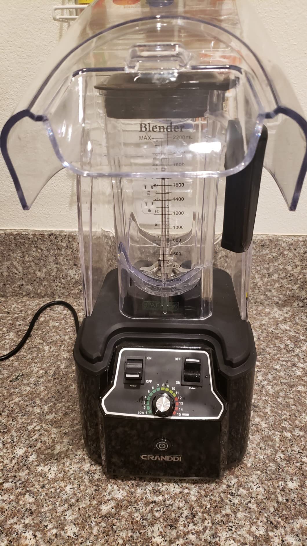 CRANDDI Quiet Commercial Blender with Soundproof Shield, 2200 Watt Professional Blenders for Kitchen with 80oz Jar and Self-Cleaning, High-Speed Blenders K90 Black customer photo 2