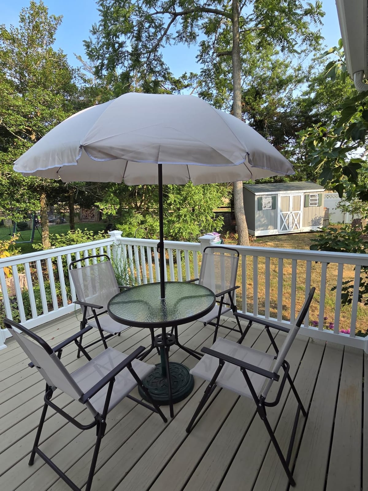 Outsunny 6 Piece Patio Dining Set for 4 with Umbrella, Beige customer photo 1