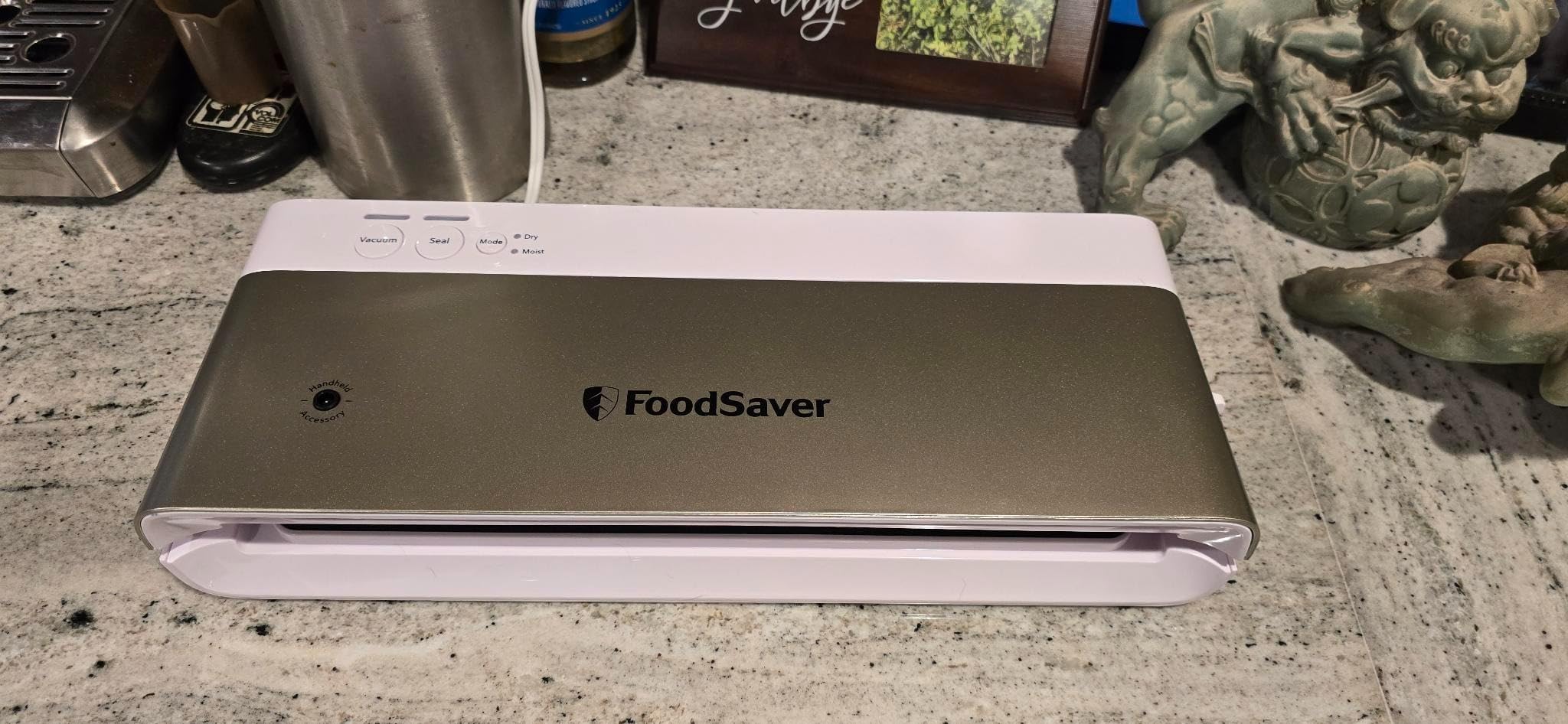 FoodSaver PowerVac Compact Vacuum Sealing Machine Stainless Steel & Black Vertical Storage VS0150 | Preserves freshness reduces bag waste for both dry and wet food customer photo 1