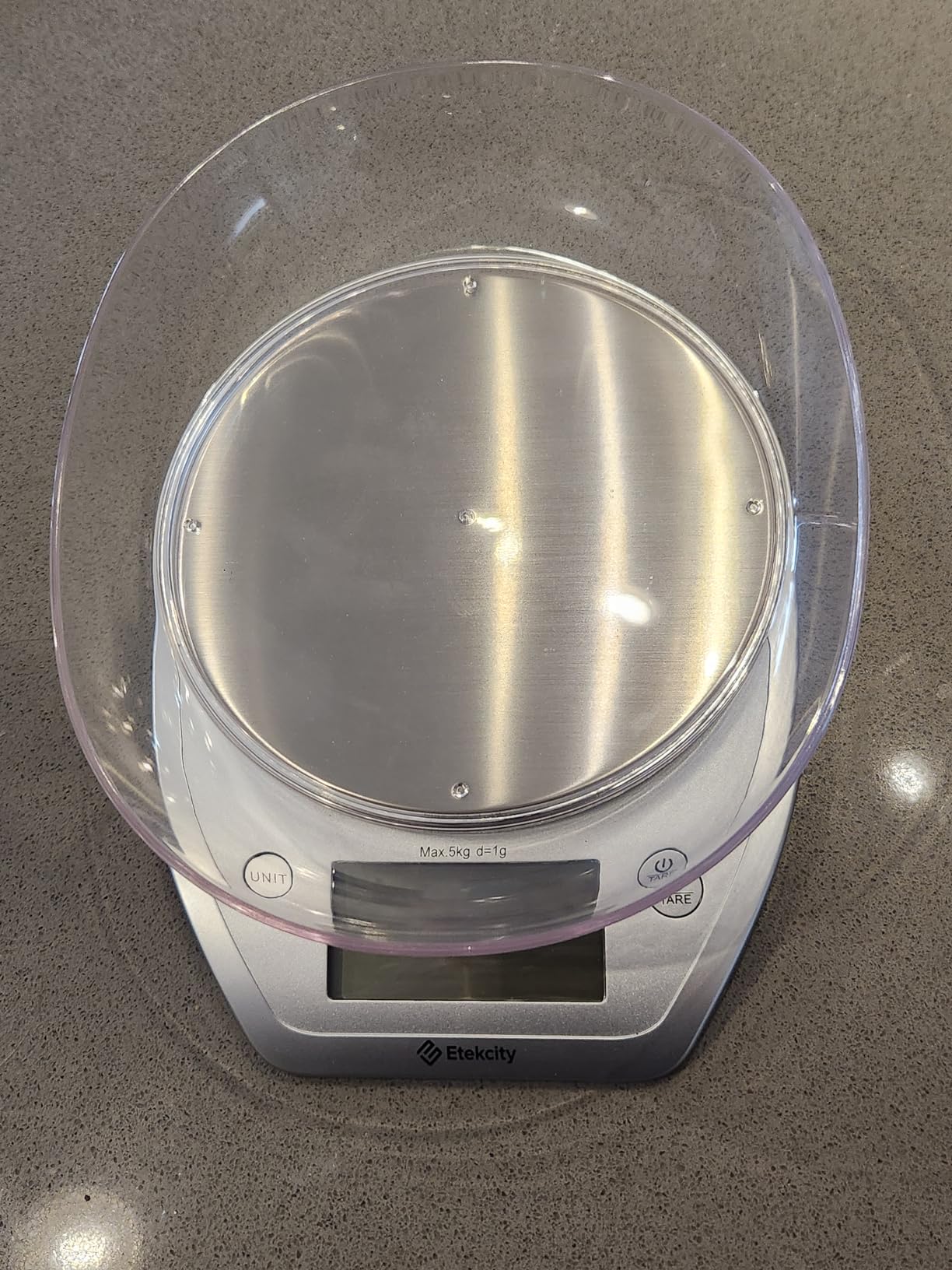 Etekcity 0.1g Food Kitchen Scale, Bowl, Digital Grams and Ounces for Weight Loss, Dieting, Baking, Cooking, and Meal Prep, 11lb/5kg, Stainless Steel Silver customer photo 1