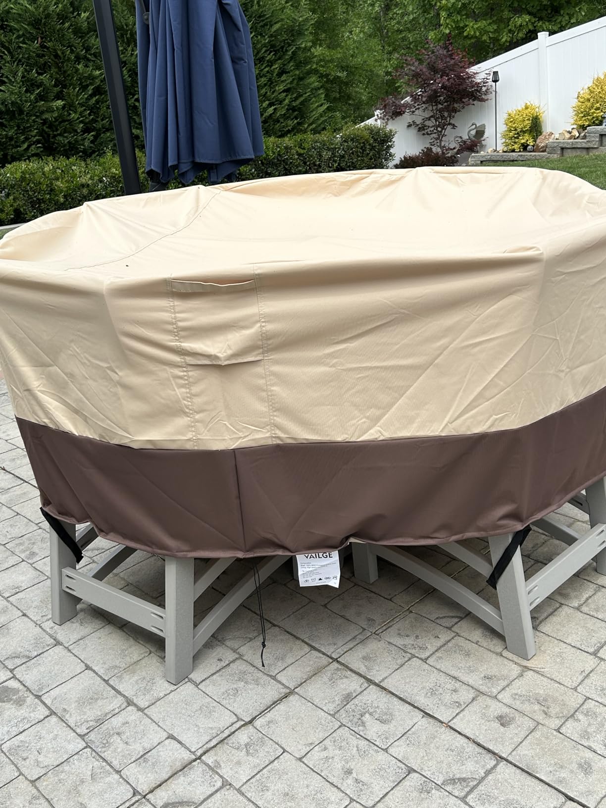 Patio Furniture Covers Waterproof, Outdoor Furniture Covers Waterproof Windproof with Padded Handles, Heavy Duty 600D Oxford Outdoor Table Chair Set Cover customer photo 2