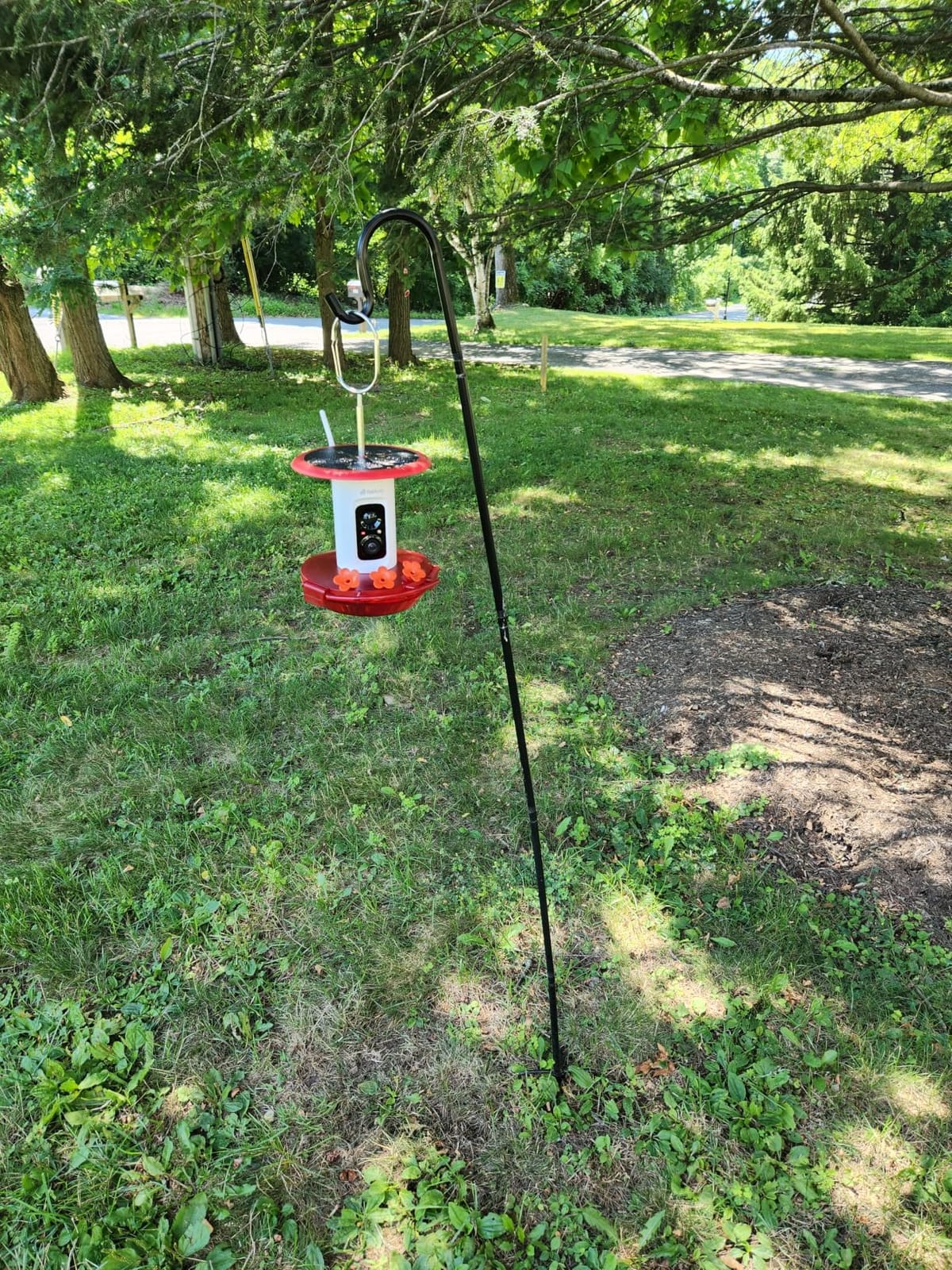 Ottsuls Bird Feeder Pole, 45 INCH Heavy Duty Shepherds Hooks for Outdoor with 5 Prong Base, Adjustable Stand Hanger for Garden Plant, Hummingbird Feeder, Lantern, Hanging Wedding Decor (2 Pack) customer photo 2