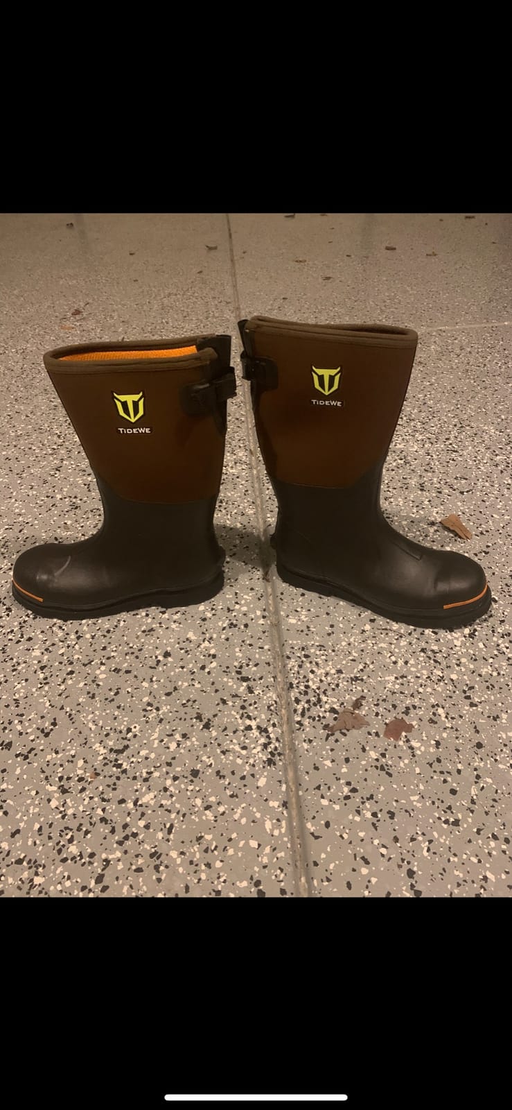 TIDEWE Rubber Work Boots for Men, Steel Toe & Shank, Waterproof Anti Slip customer photo 2