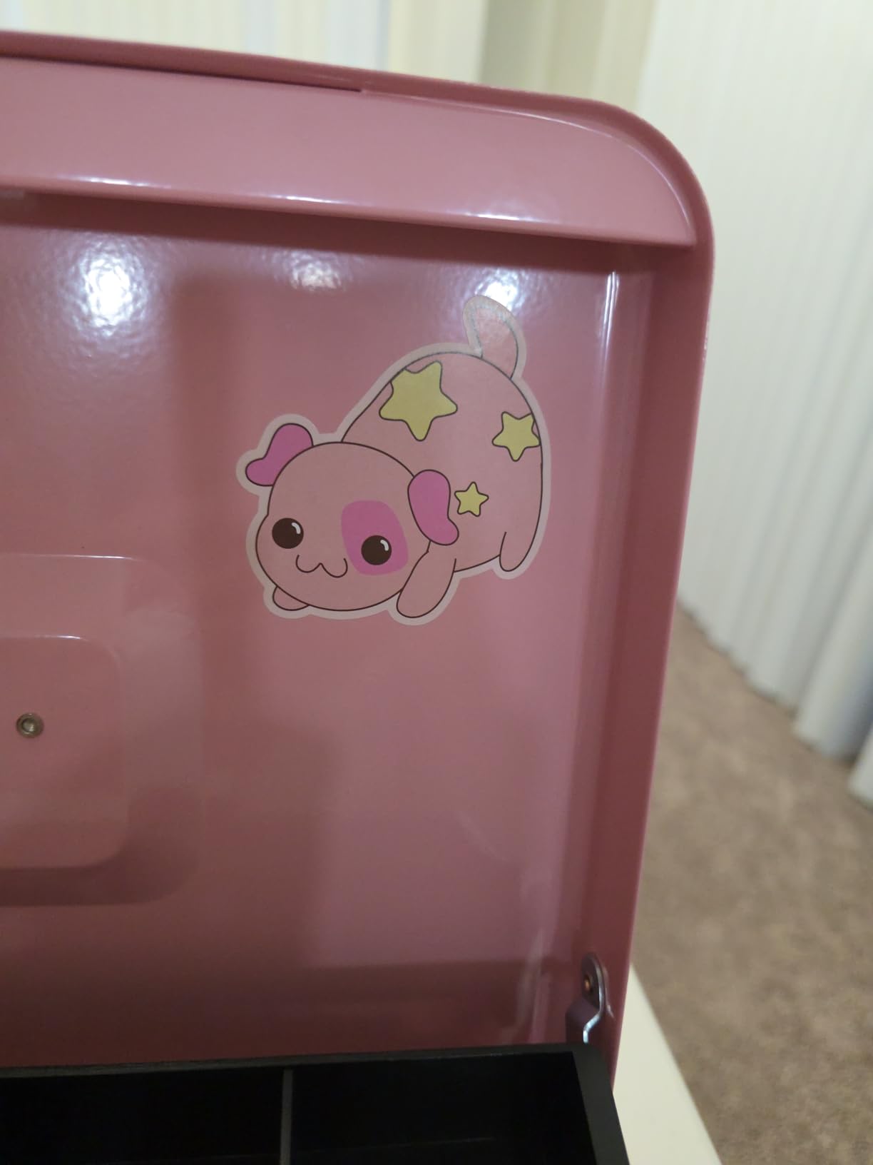 xydled Cash Box with Key Lock, Metal Money Box, Safe Storage box, Pink customer photo 2