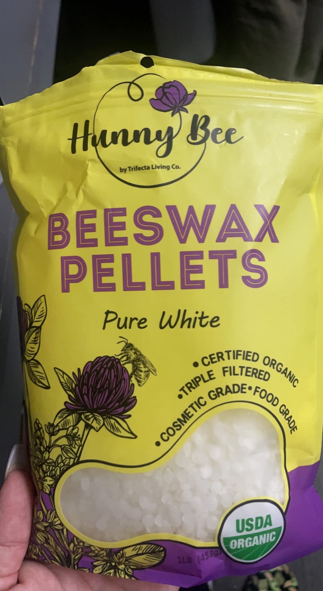 Trifecta Living Co. Beeswax Pellets - 100% Pure, Cosmetic & Food Grade, Triple Filtered - for Candle Making, Lip Balm, Skincare, DIY Beeswax Wraps & Bulk Supplies customer photo 1