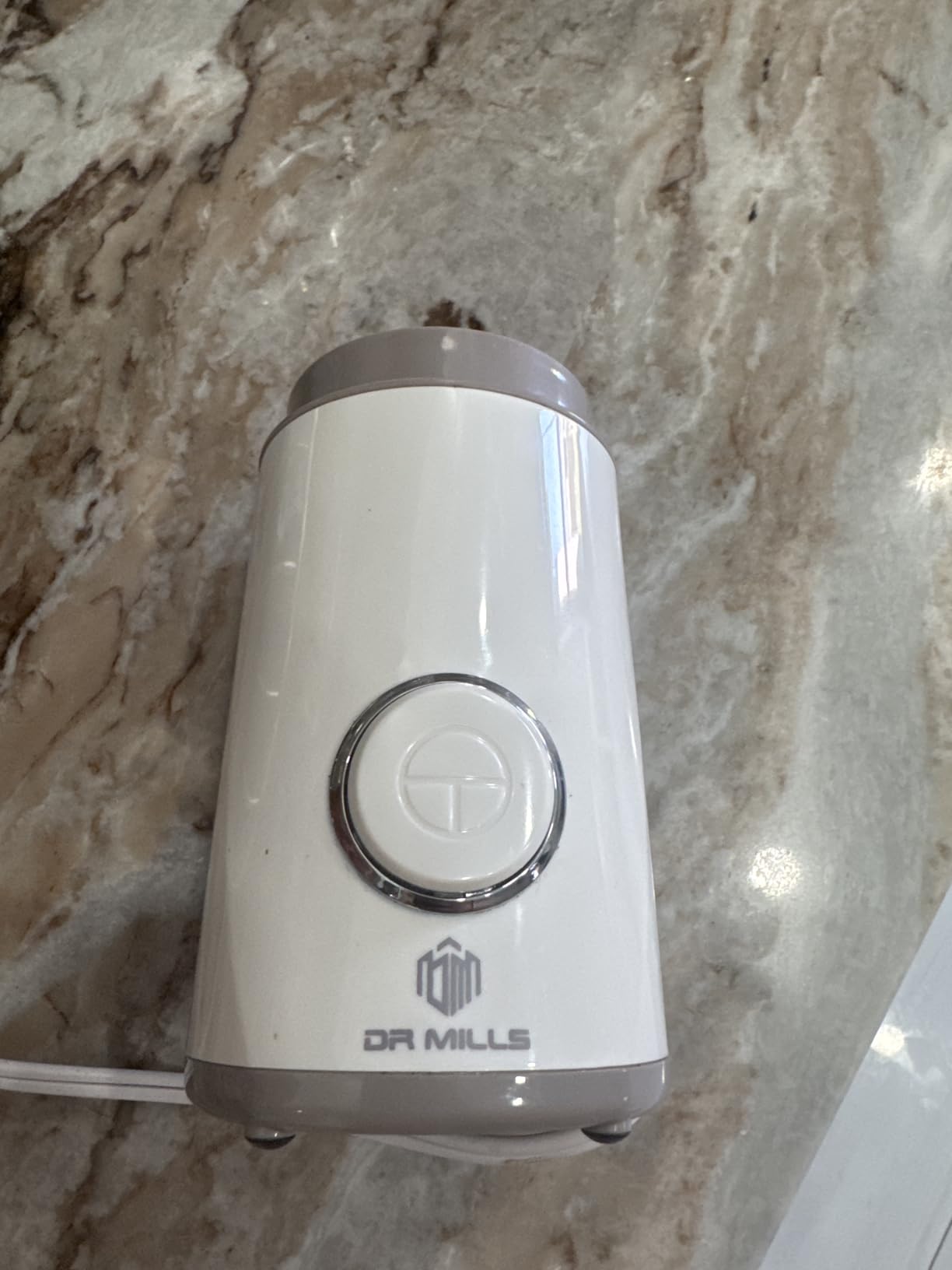 DR MILLS DM-7441W Coffee Grinder Electric, Coffee Bean and Dried Spice Grinder, One Touch Operation, Blade and Cup Made with SUS304 Stainless Steel (White) customer photo 2