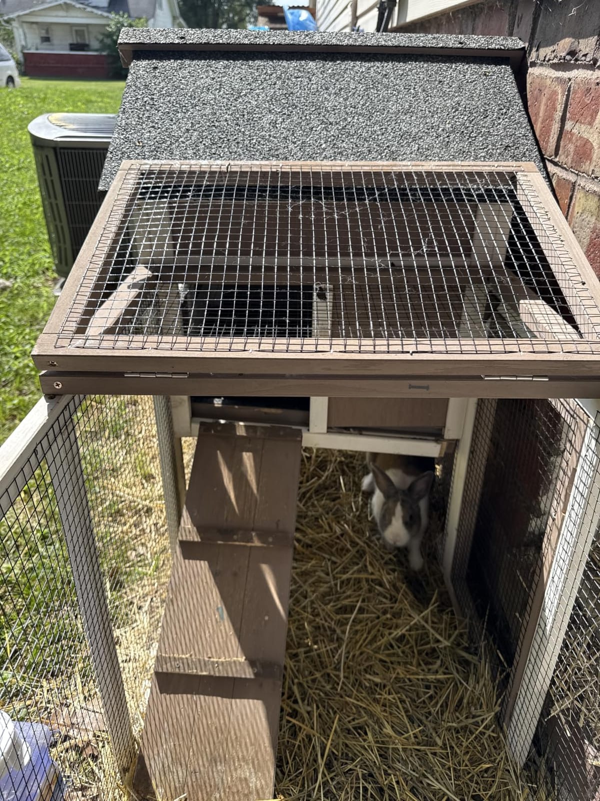 Aivituvin Rabbit Hutch Indoor Outdoor 51.6''L Chicken Coop Bunny Cage with Run,Guinea Pig House Pull Out Upper Tray (51.6