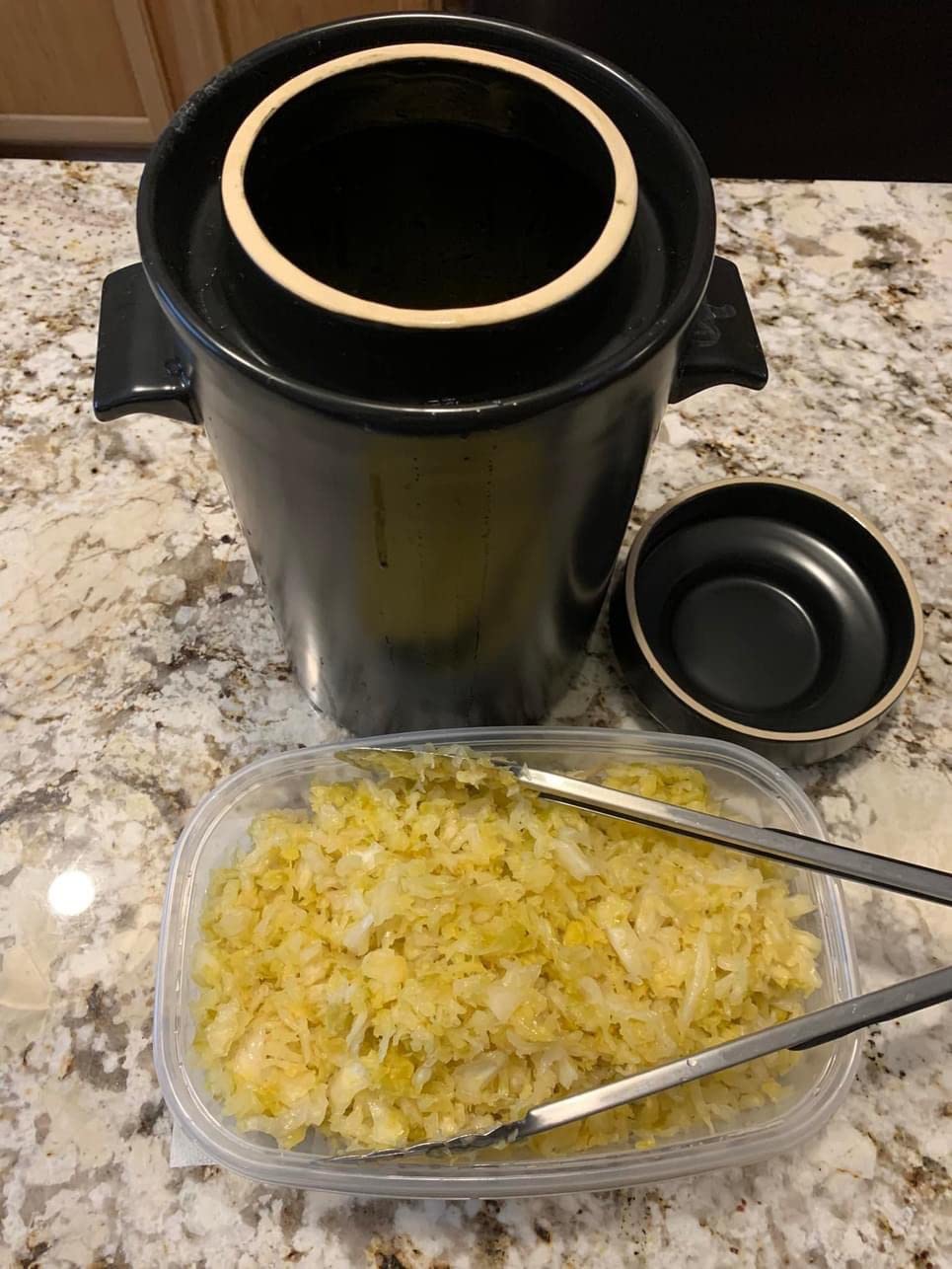 HomeBuddy Fermentation Crock (1 Gallon) with Weights, Acacia Wood Pounder and Recipie Book - Sauerkraut Fermentation Kit, Onggi Kimchi Jar, Fermenting Crock for Pickling or Sourdough customer photo 1