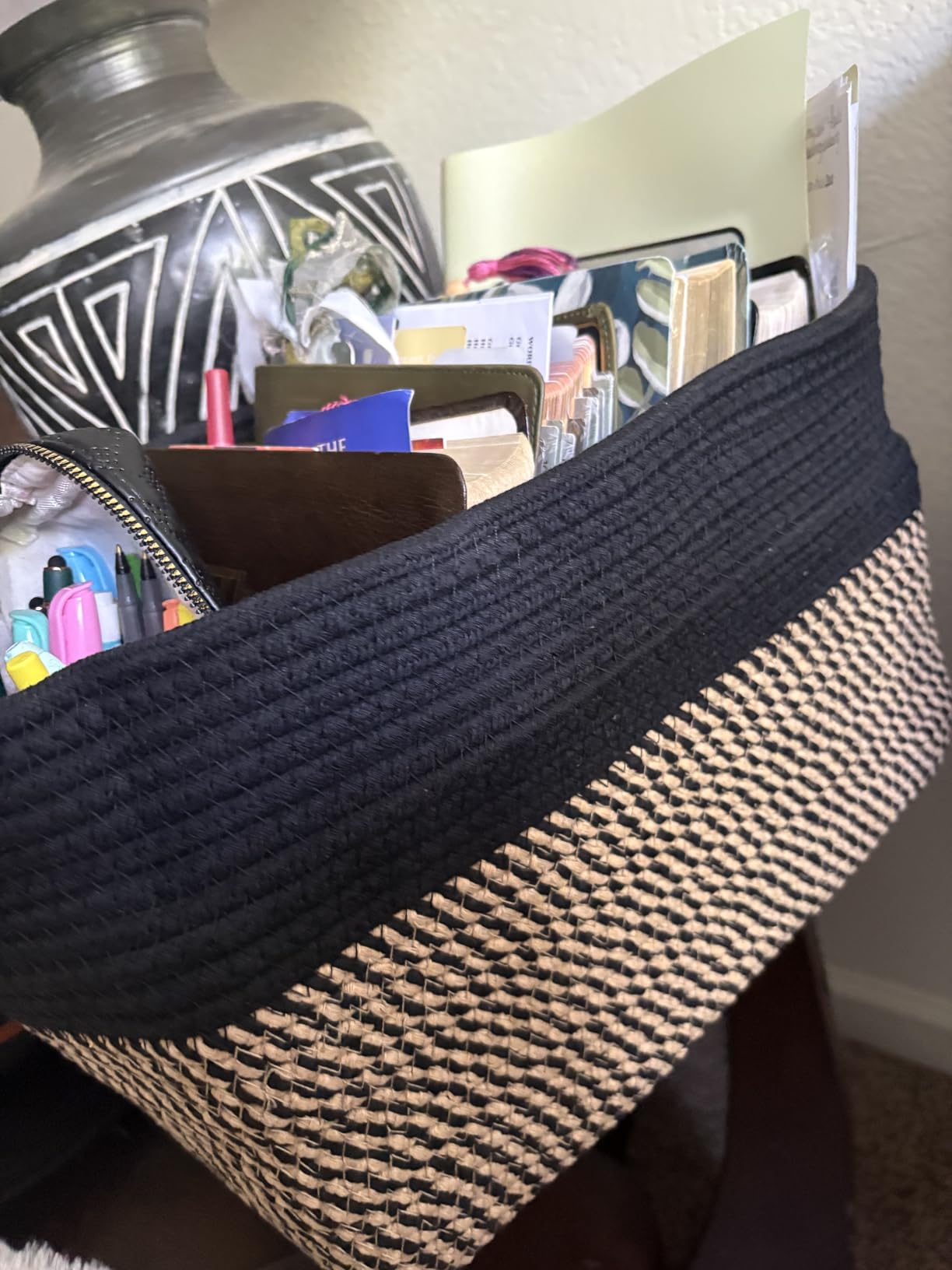 Goodpick Woven Storage Basket for Shelves, 13