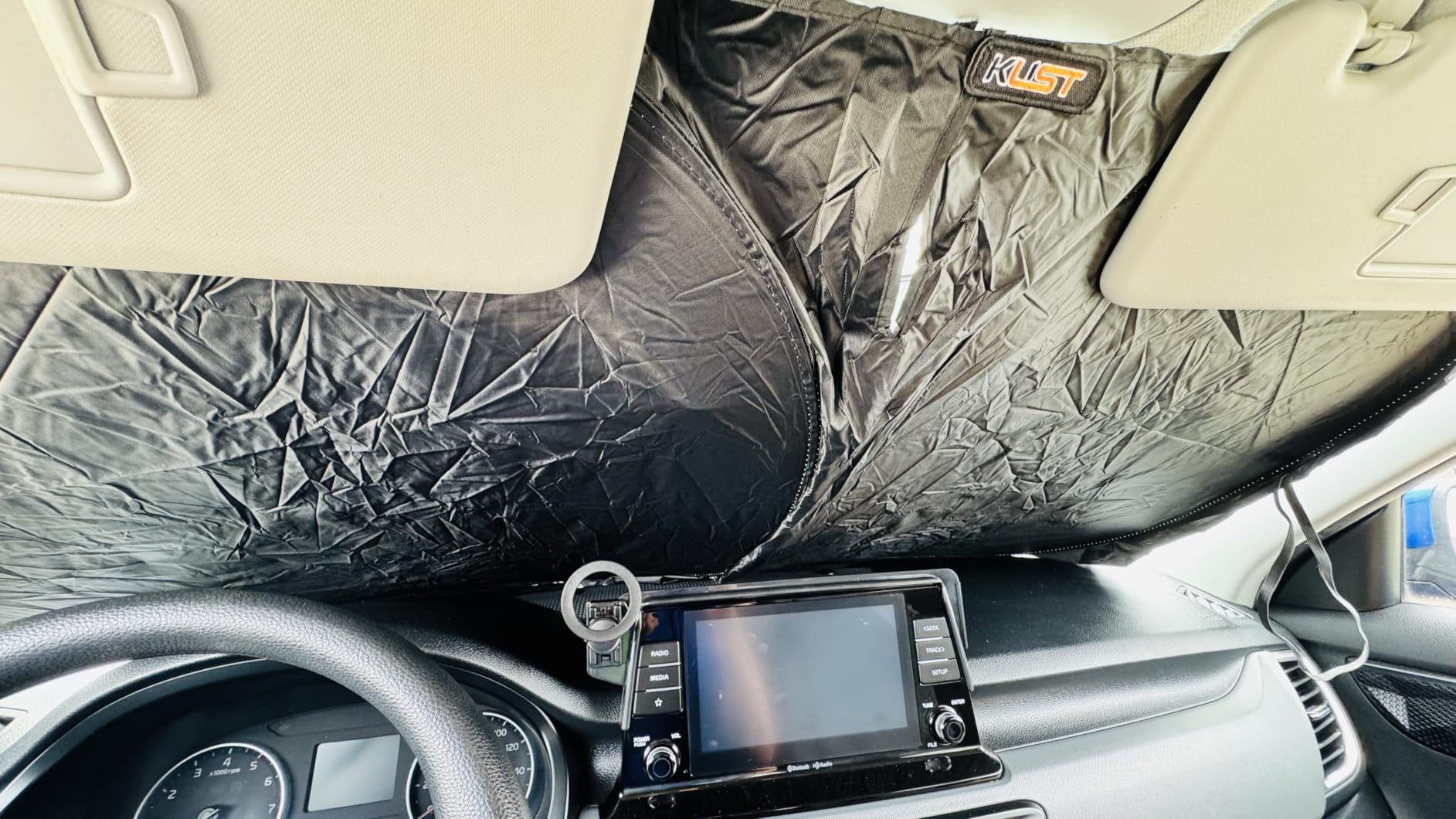 KUST Windshield Sun Shade Custom Fit for Toyota 4Runner 2010-2024 2025 2026 Accessories 4 Layers Sunshade Foldable Sun Protector Block UV Rays Keep Car Cooler customer photo 1