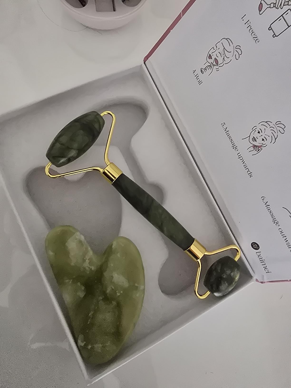 BAIMEI IcyMe Gua Sha & Jade Roller Set for Facial Sculpting and Relaxation customer photo 2