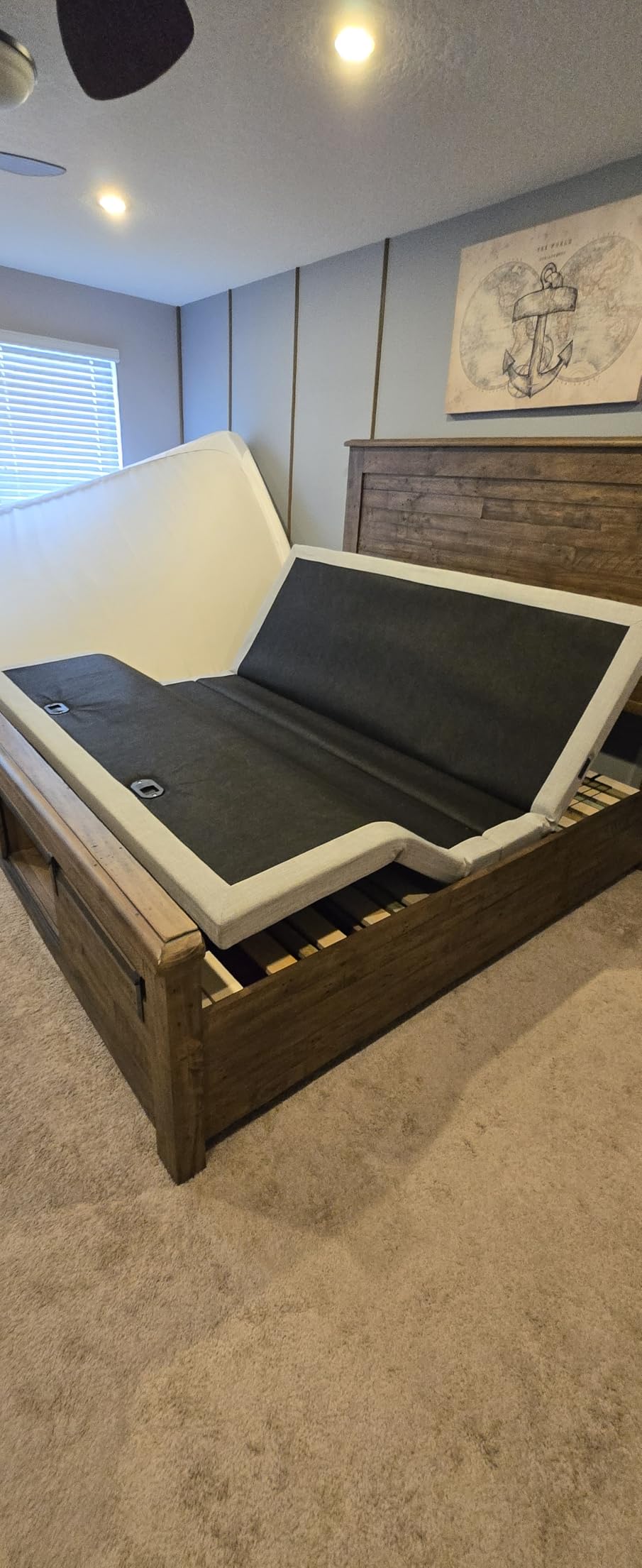 Irvine Home Collection King Adjustable Bed Base - Dual Massage - USB Ports - Zero Gravity - Underbed Light - Wireless Remote - Zero Clearance - Anti Snore - Memory Positions customer photo 2