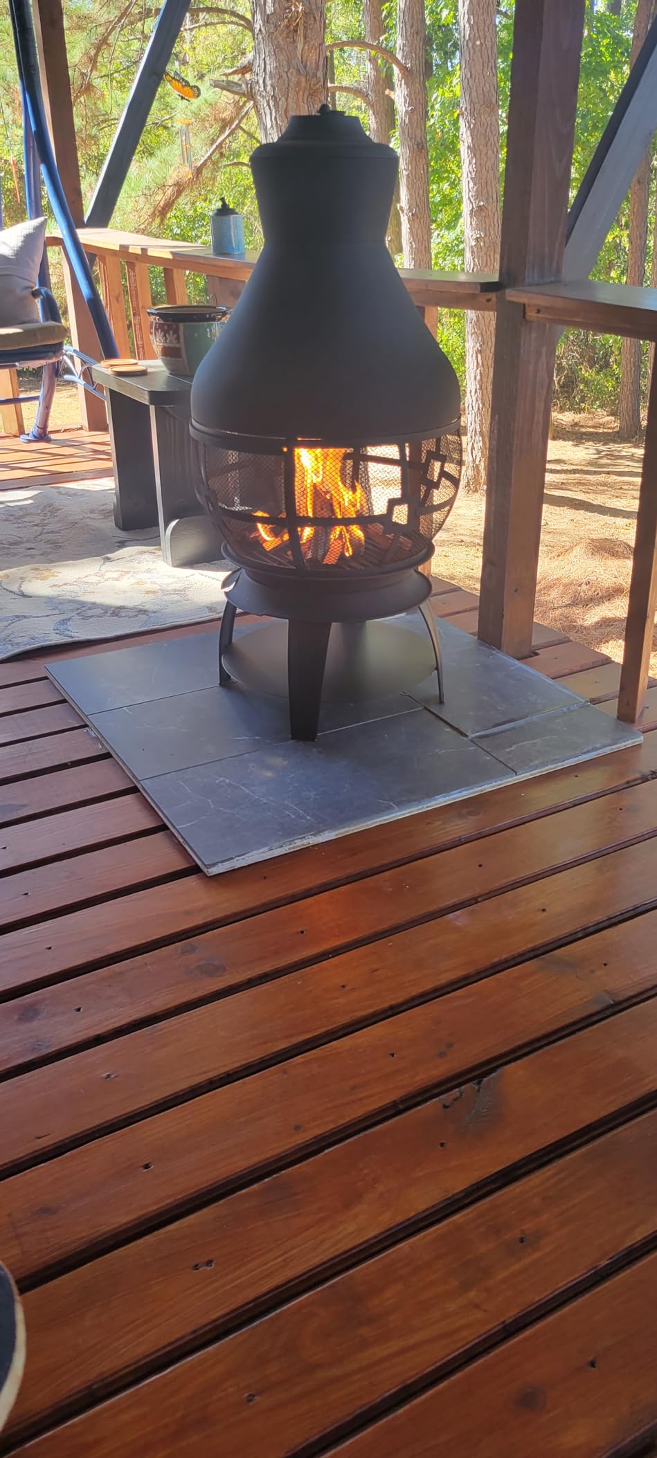 Giantex Wood Burning Chiminea, Heavy Duty Fireplace Chiminea for Patio customer photo 1