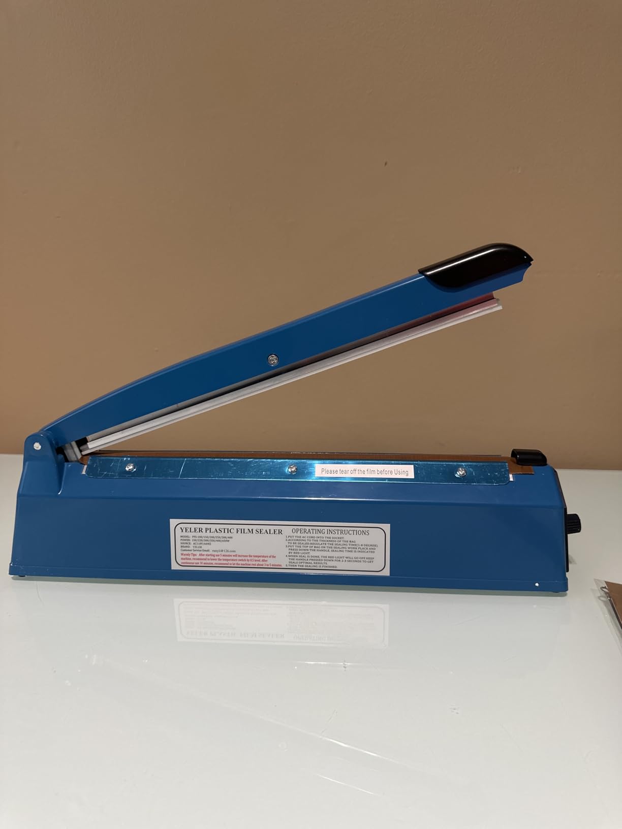 8 Inch Impulse Heat Sealer, Manual Poly Machine for Plastic Bags PE PP Bags with Extra Replace Element Grip customer photo 2