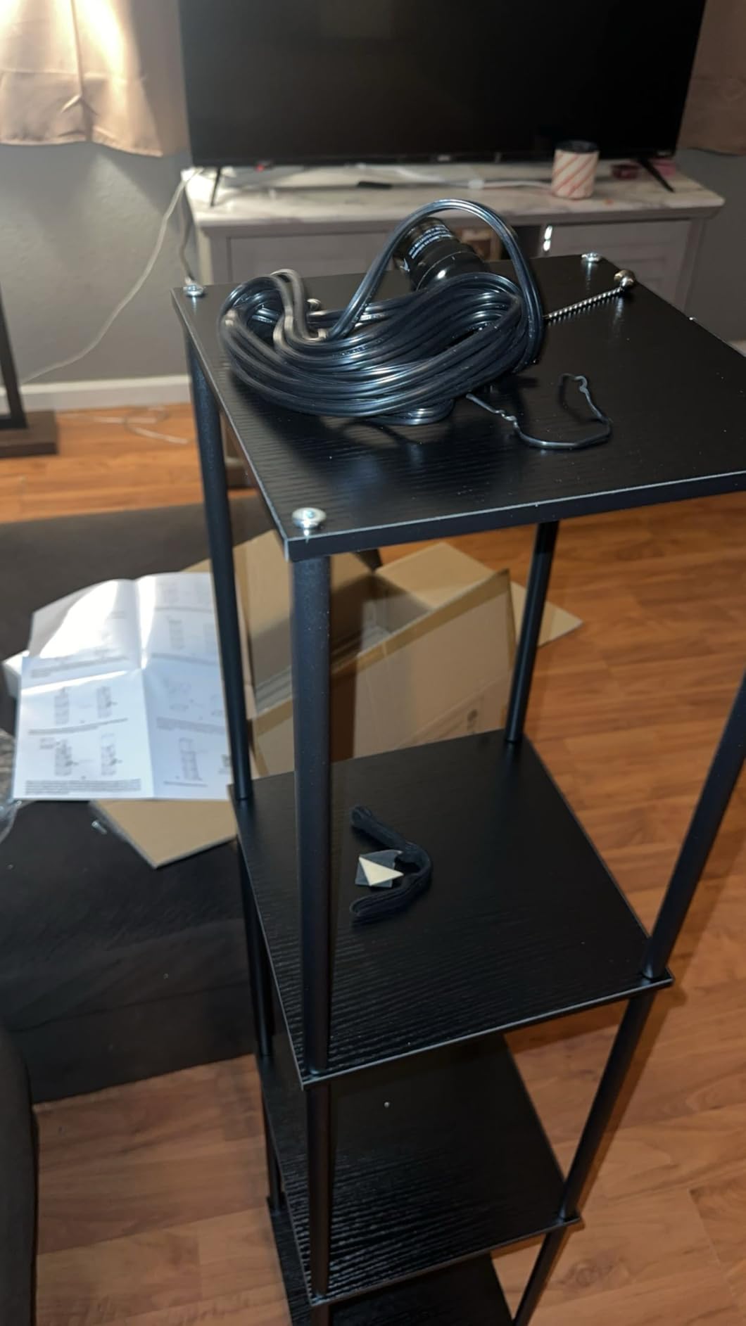 SUNMORY Floor Lamp with Shelves, Standing Lamps for Living Room, Black customer photo 2