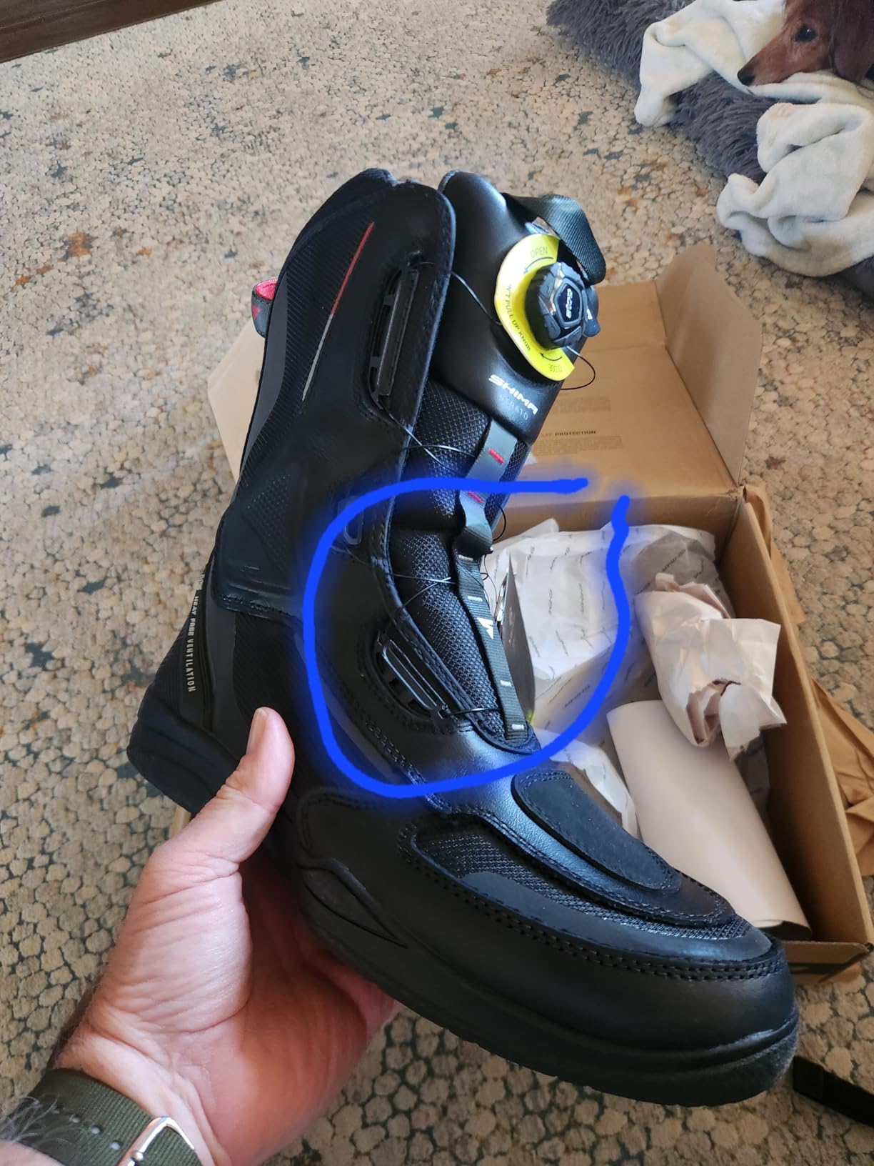 SHIMA Strato Motorcycle Boots for Men Ventilated Leather Shoes All-Year Touring Motorbike Long Ankle Protector Urban Bike Casual Classic Riding Motor Boot (Mens, Black, US 10.5) customer photo 1